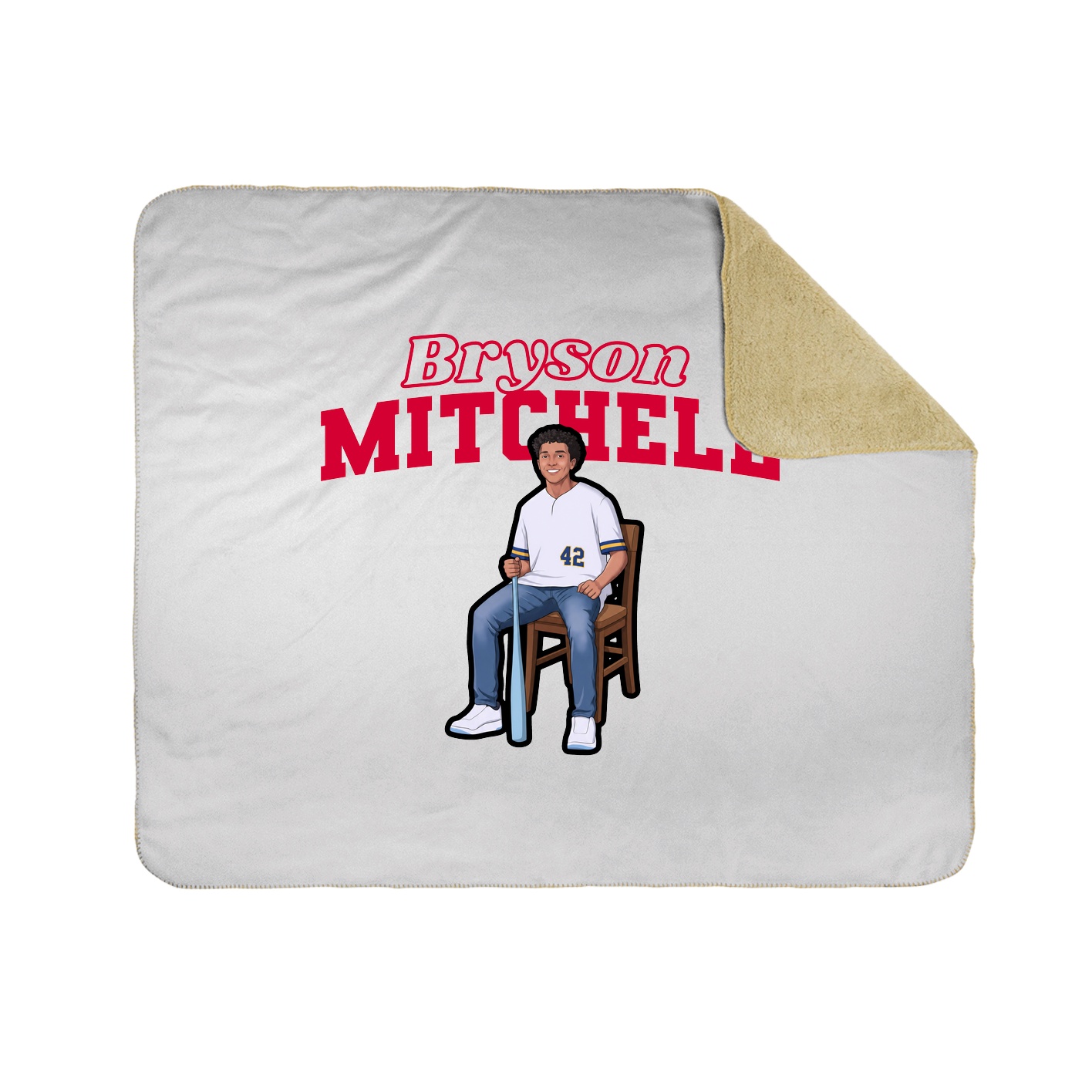 Throw Blanket — Name Arch in White