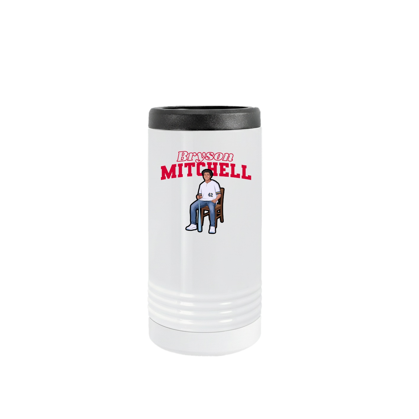 Slim Beverage Holder — Name Arch in White