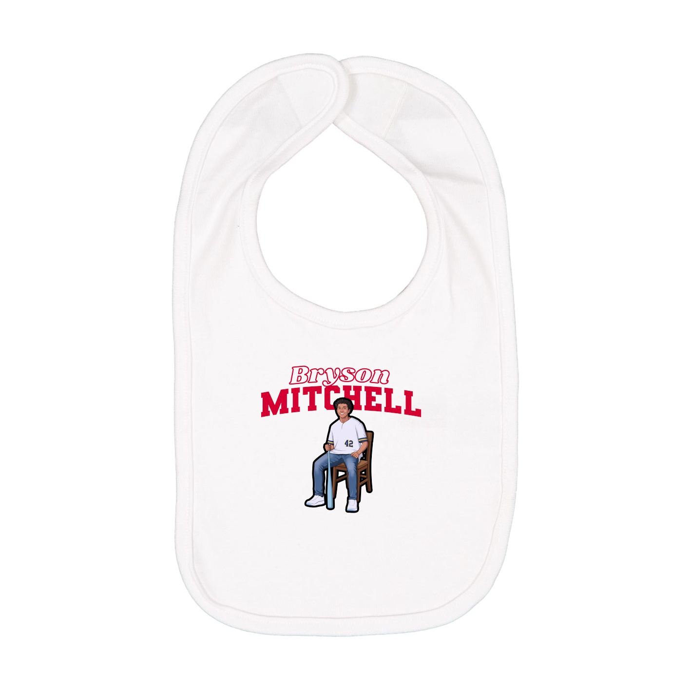 Infant Bib — Name Arch in White