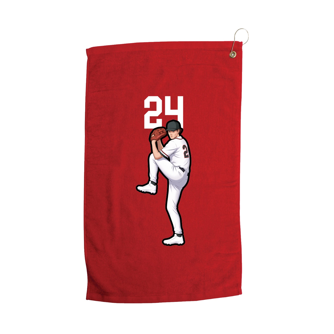 Golf Towel — Number Top in Red
