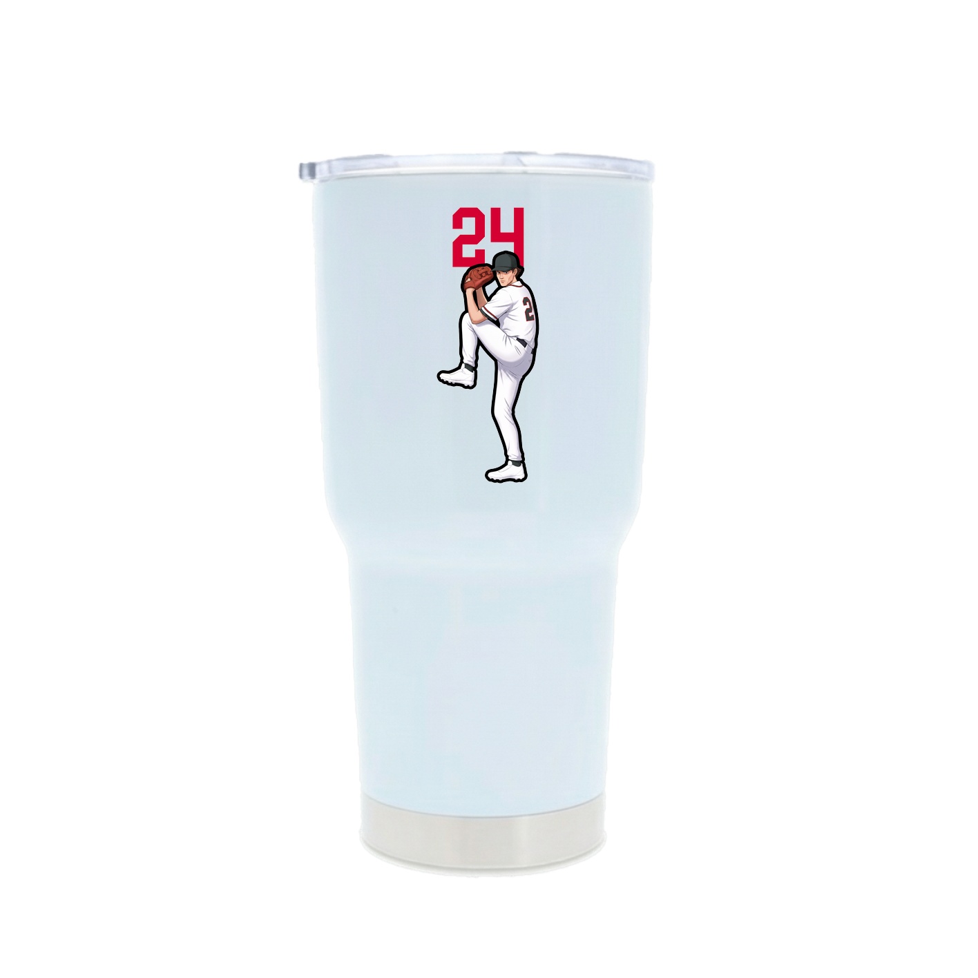 30oz Stainless Steel Tumbler — Number Top in White