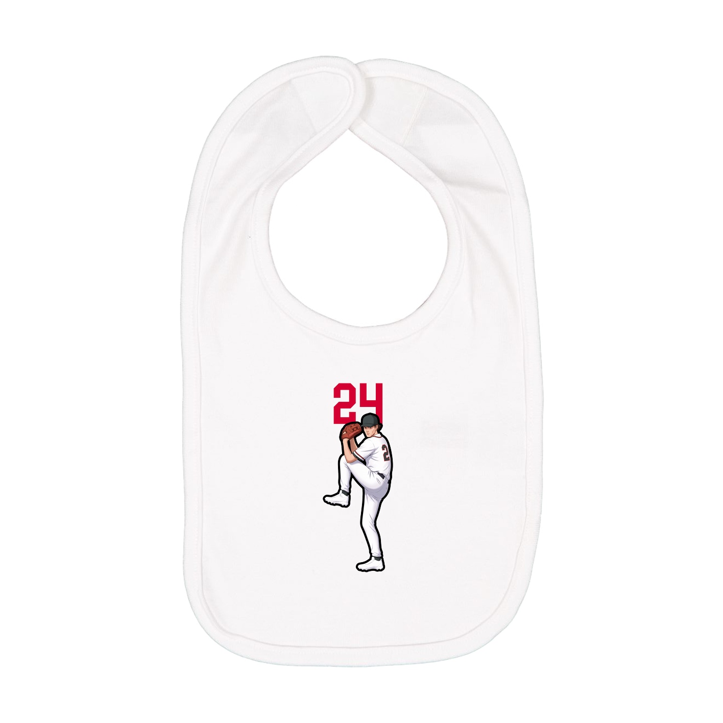 Infant Bib — Number Top in White