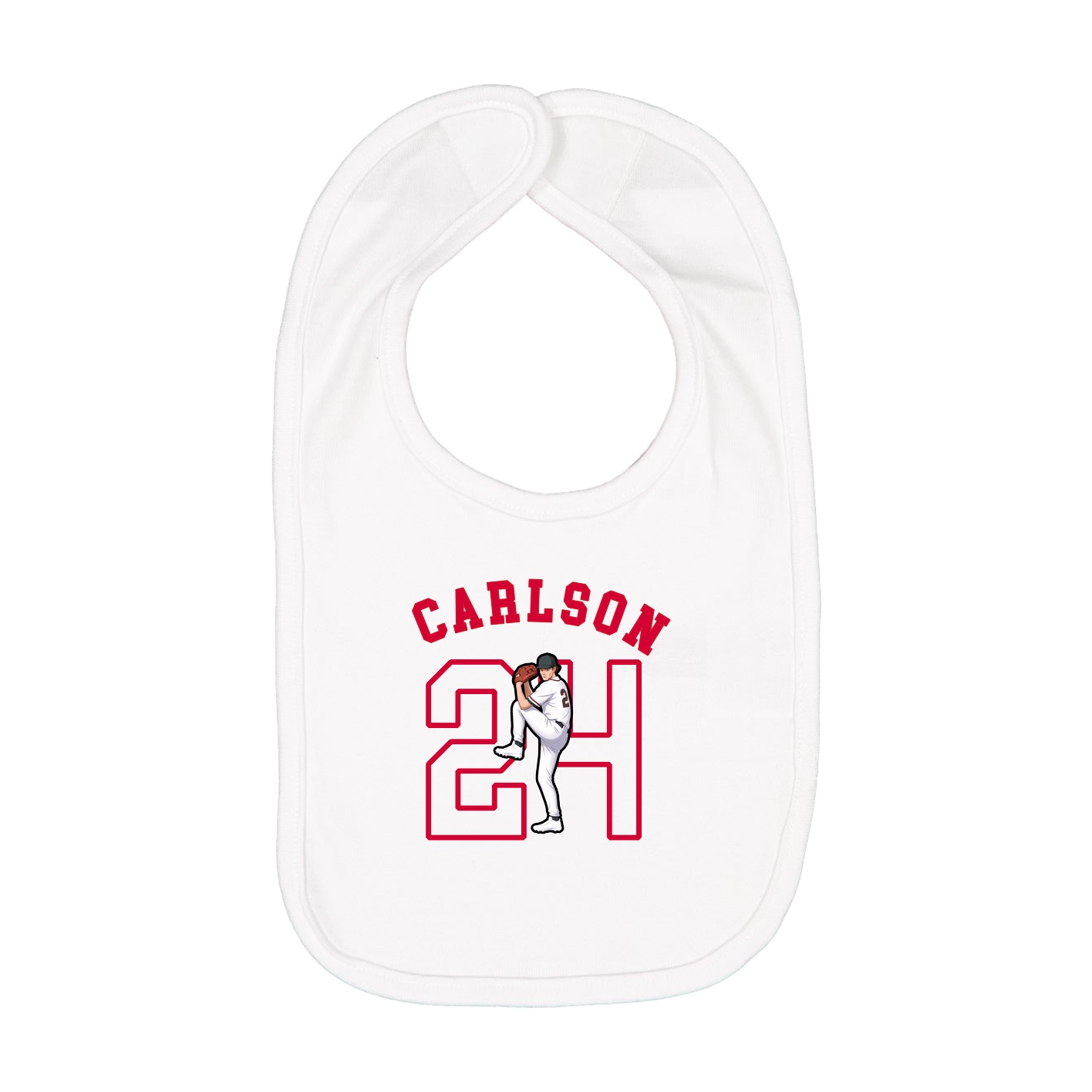 Infant Bib — Shirsey Arch in White