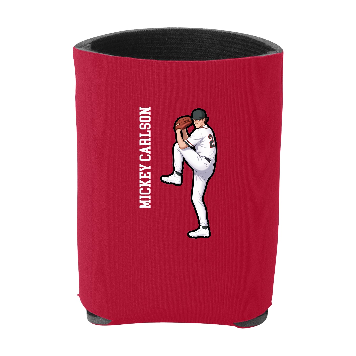 Can Holder — Name Vertical in Red