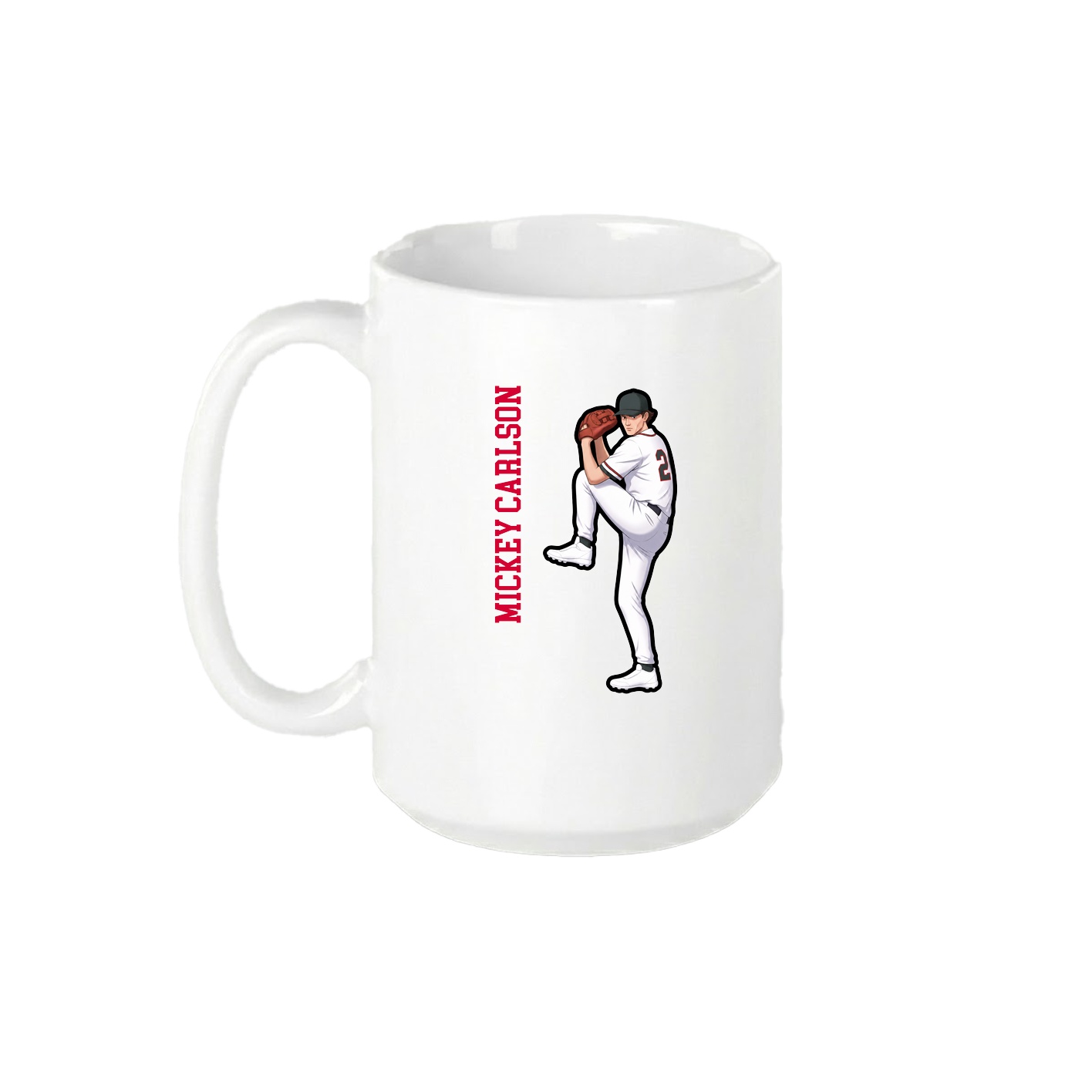 15oz Coffee Mug — Name Vertical in White