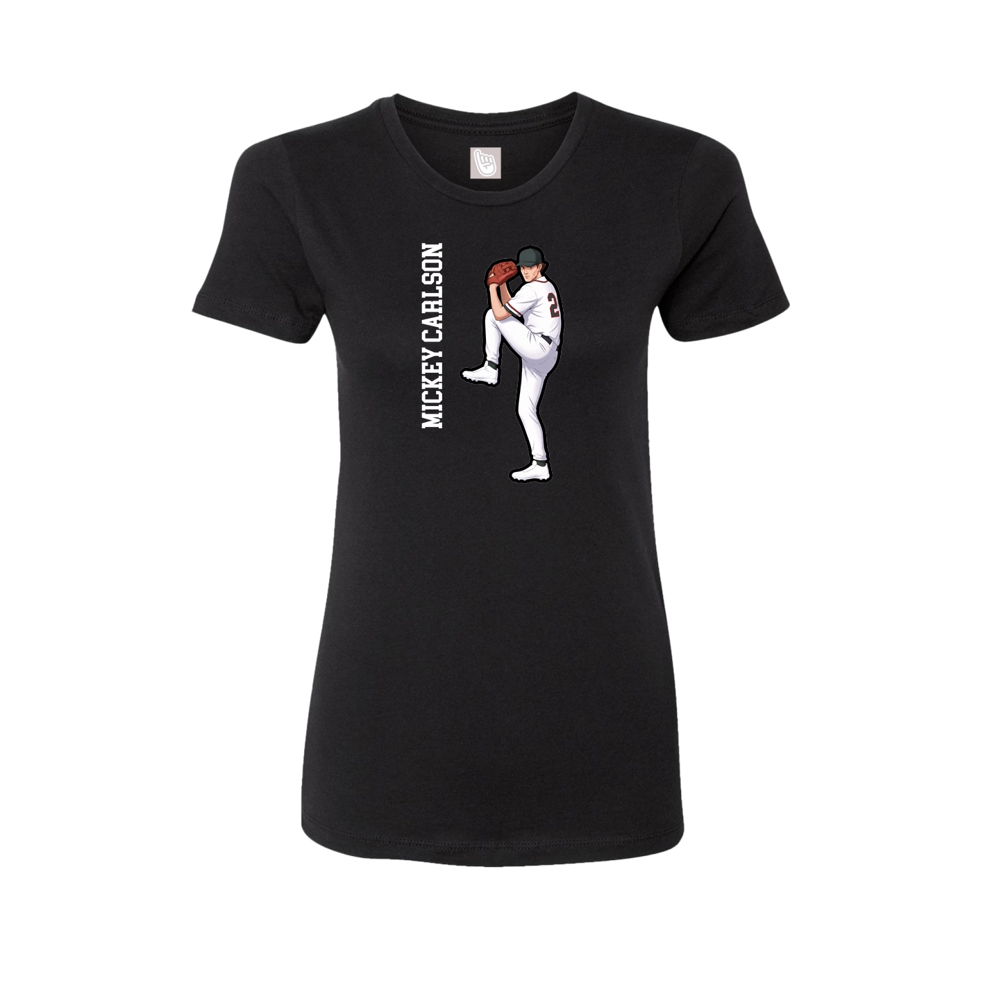 Fitted Women's Tee — Name Vertical in Black