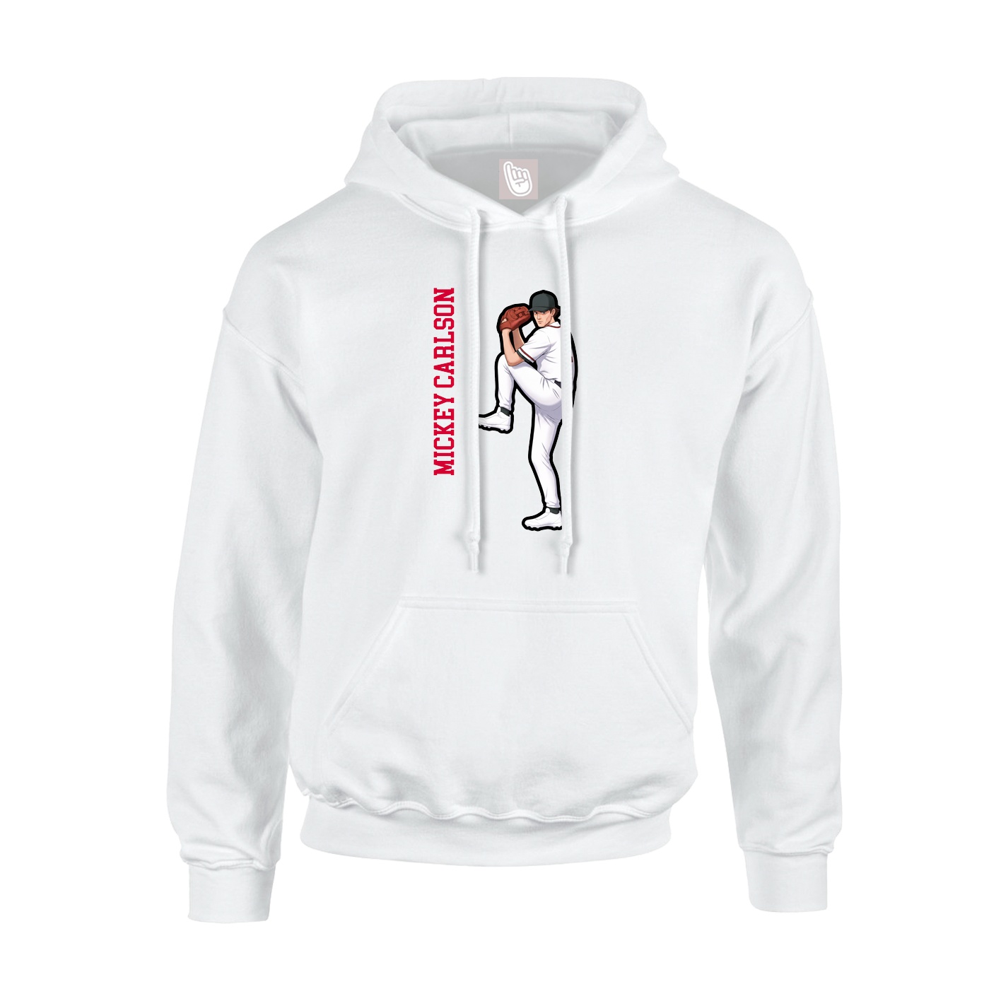 Youth Hoodie — Name Vertical in White