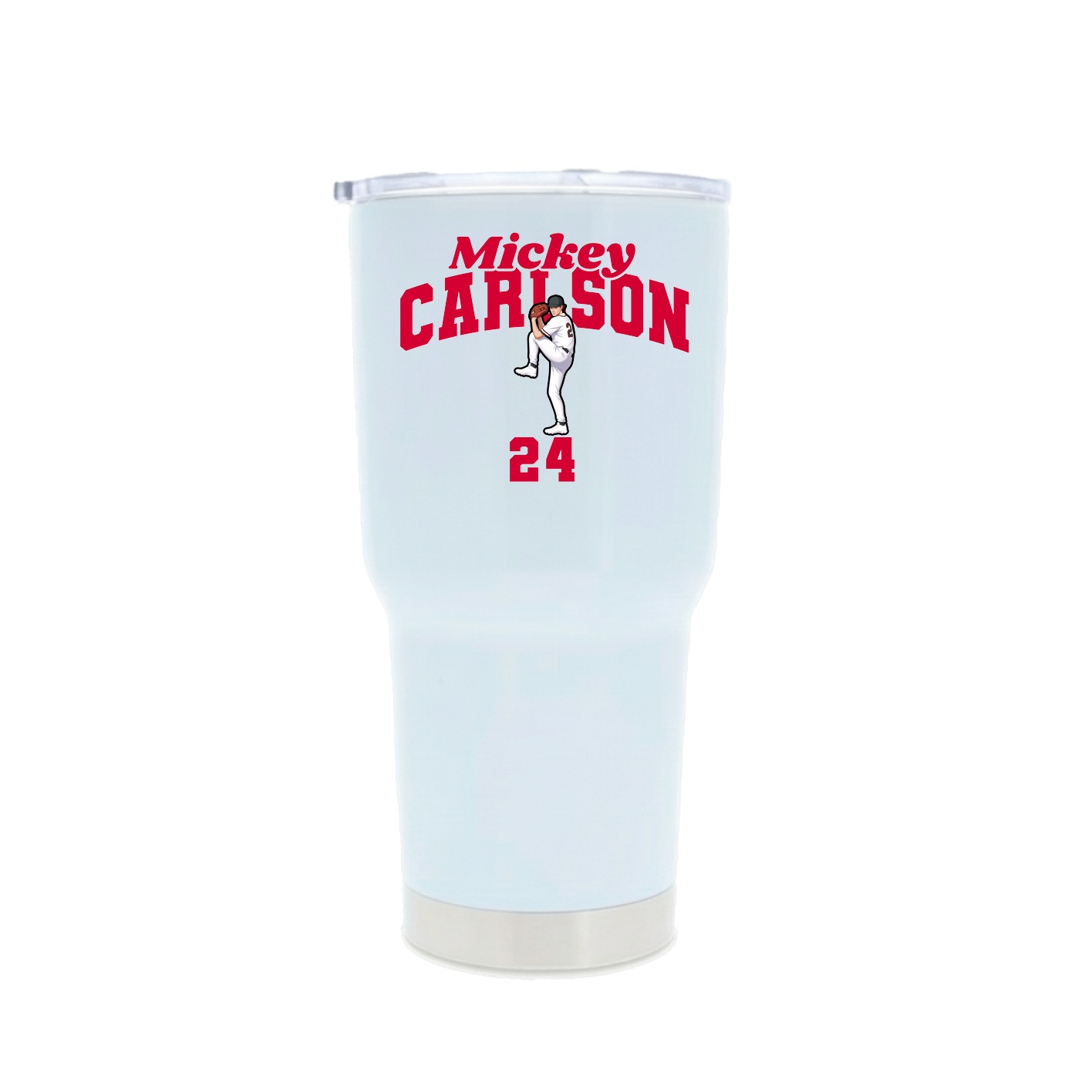 30oz Stainless Steel Tumbler — Signature Arch in White
