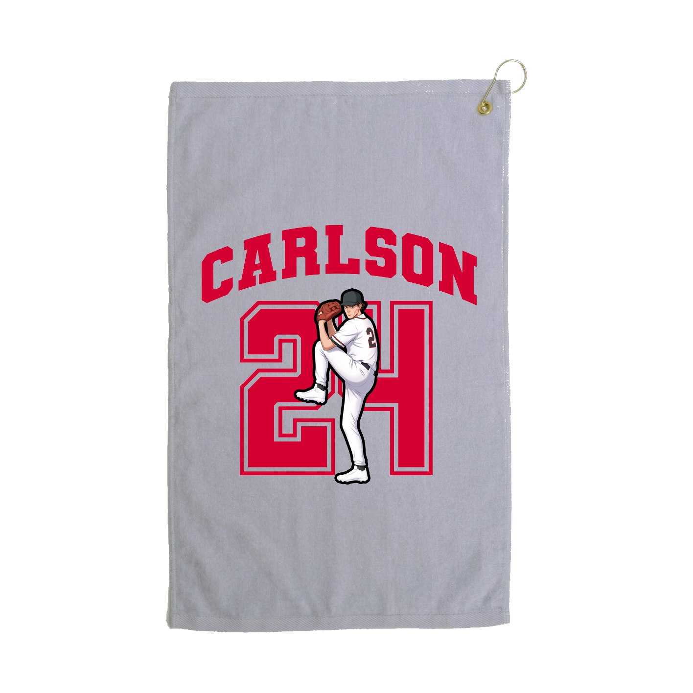 Golf Towel — Number in Grey