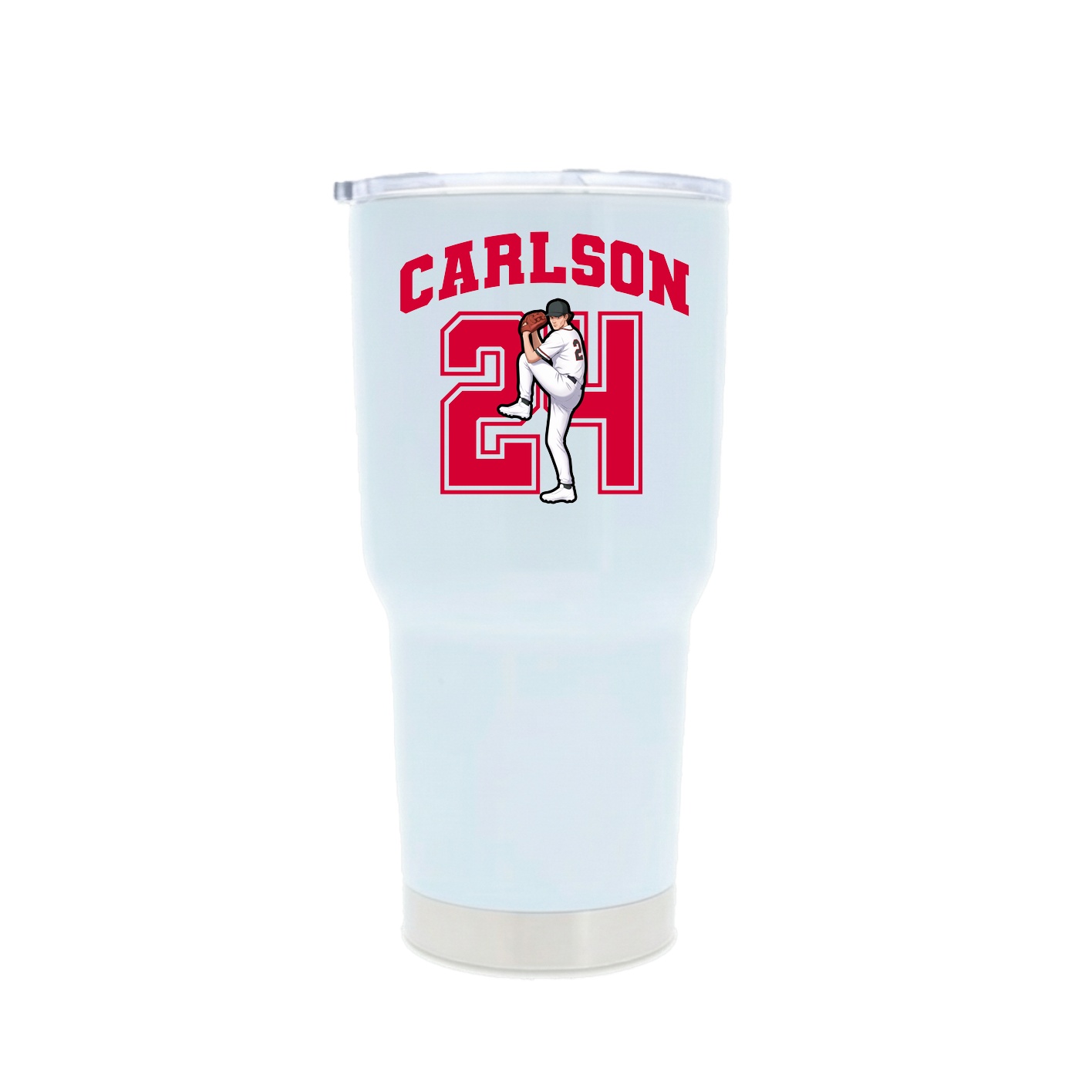 30oz Stainless Steel Tumbler — Number in White