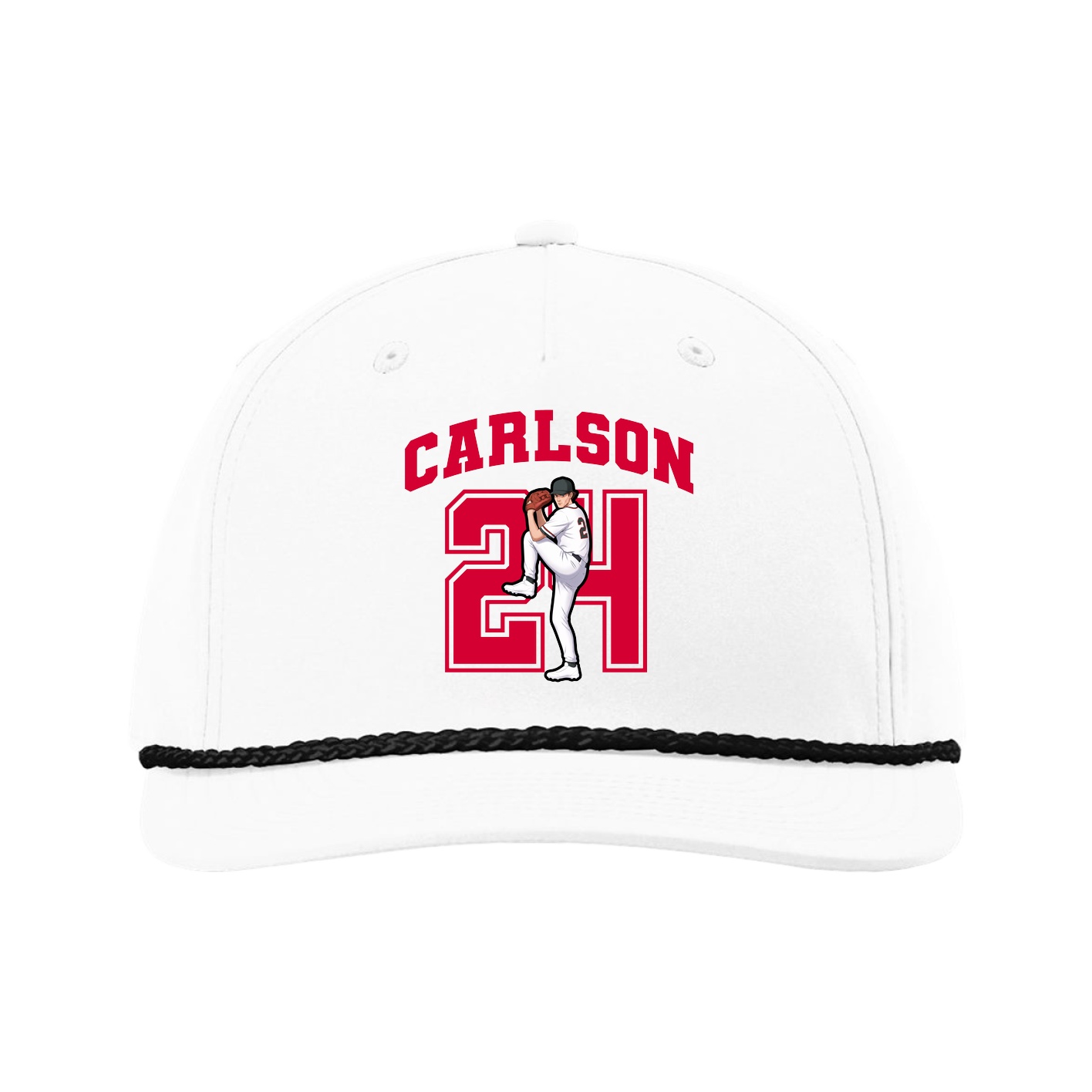 Five-Panel Classic Rope Cap — Number in White