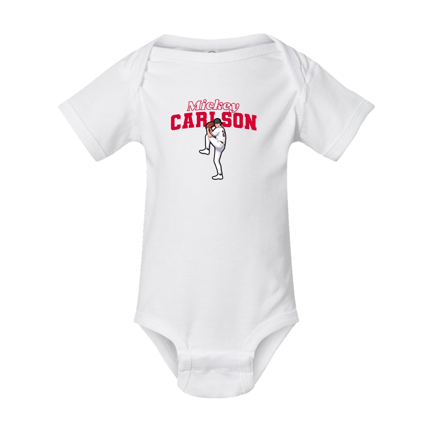 Baby Onesie — Name Arch in White