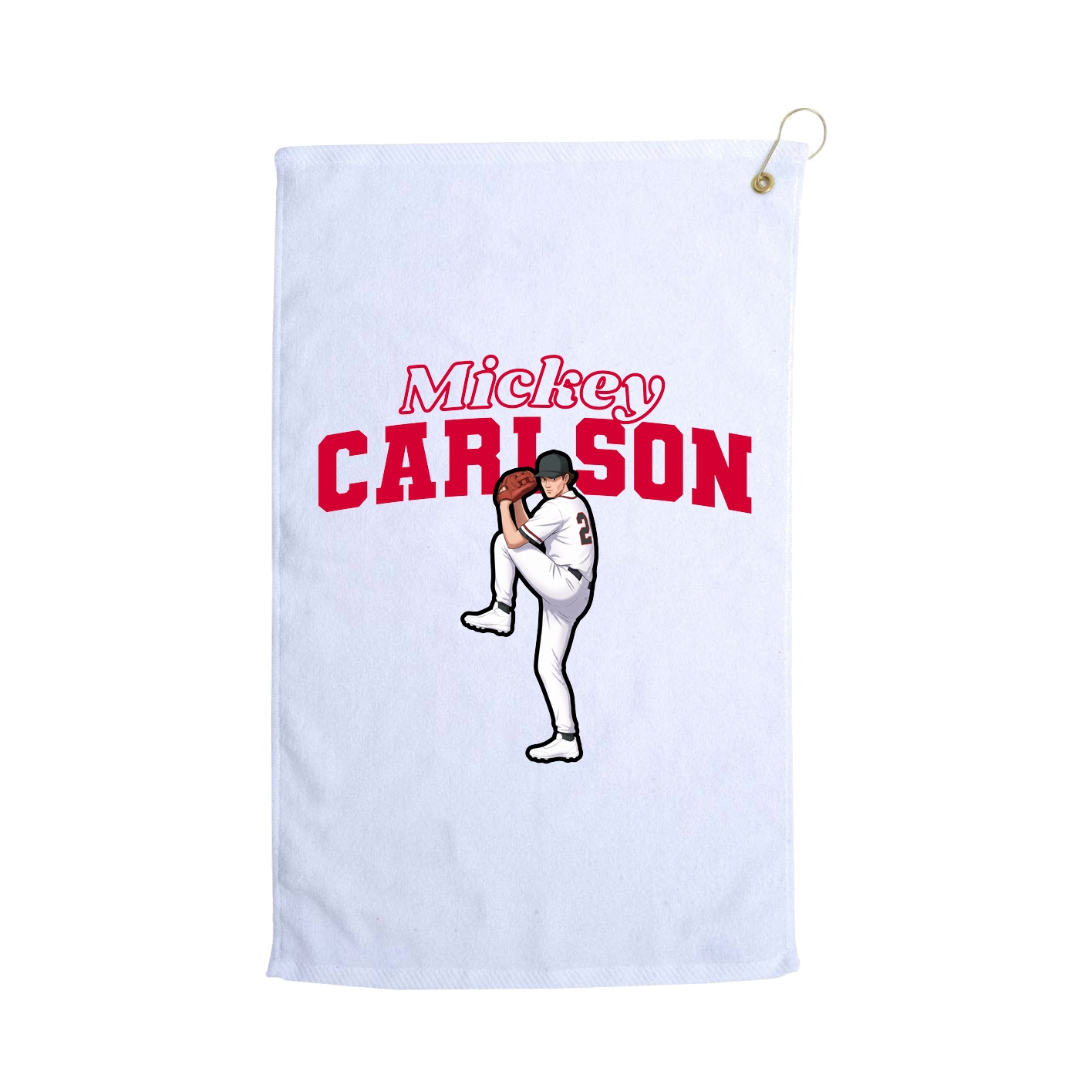 Golf Towel — Name Arch in White