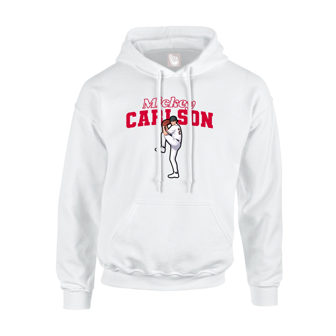 Youth Hoodie — Name Arch in White