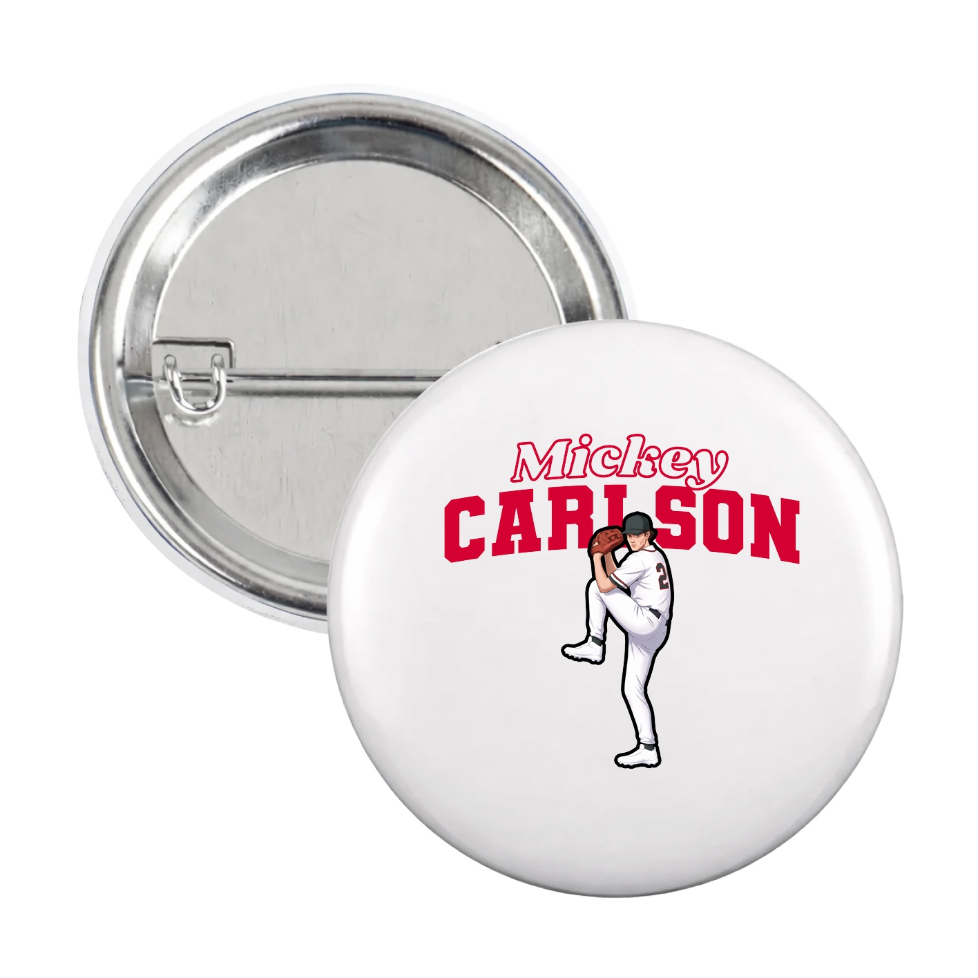 Game Day Button — Name Arch in White