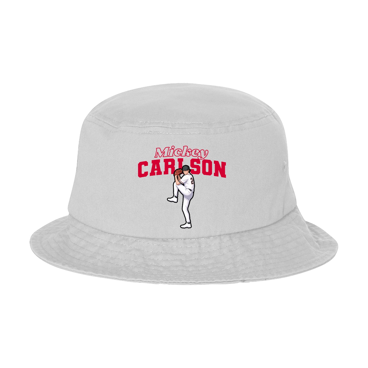 Bucket Cap — Name Arch in White