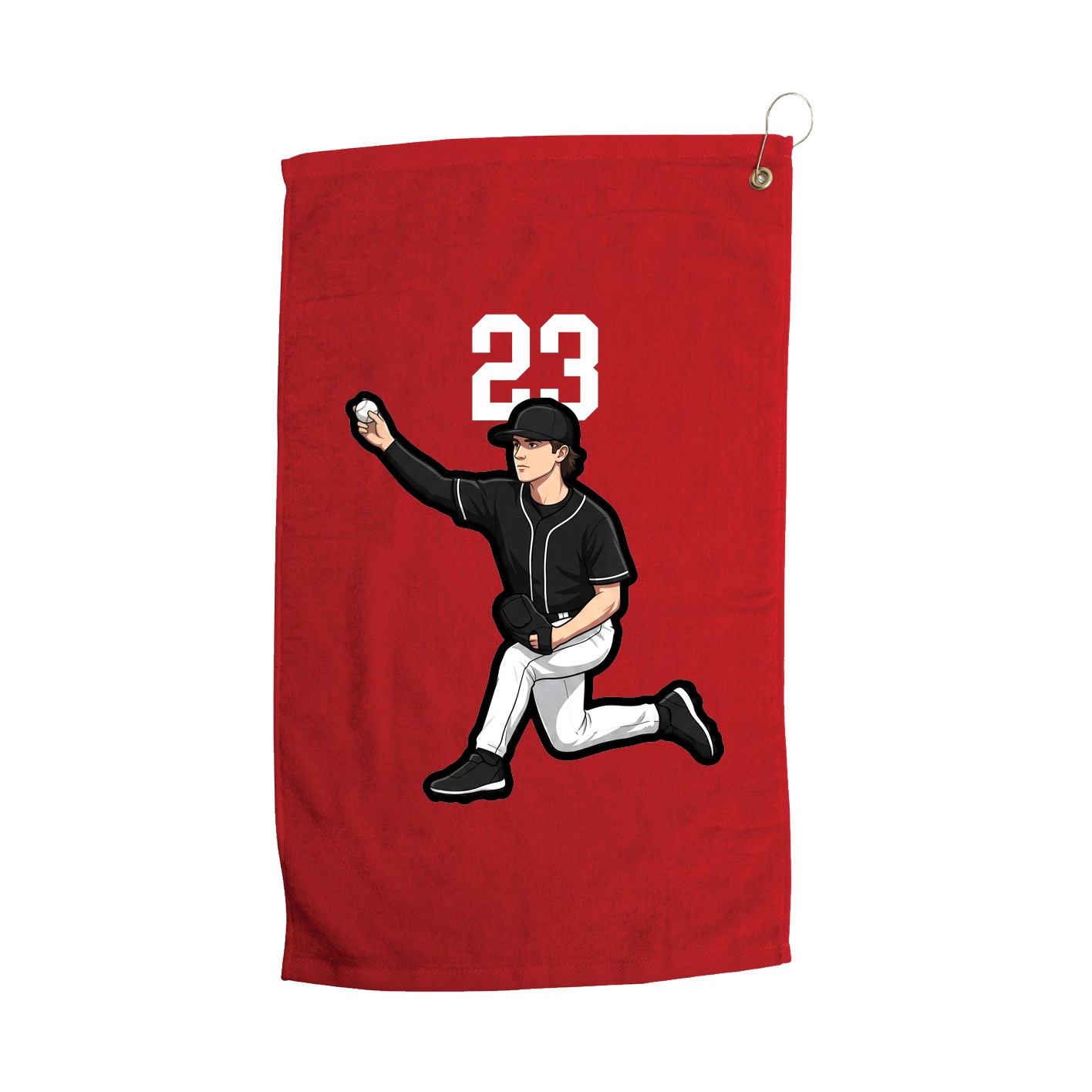 Golf Towel — Number Top in Red
