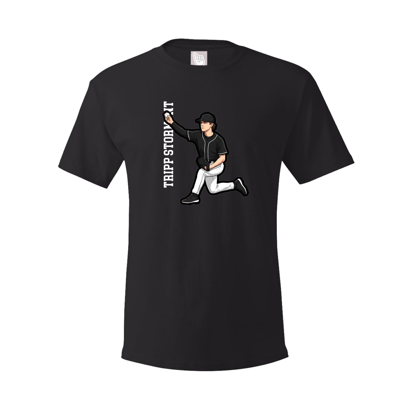 Youth Tee — Name Vertical in Black