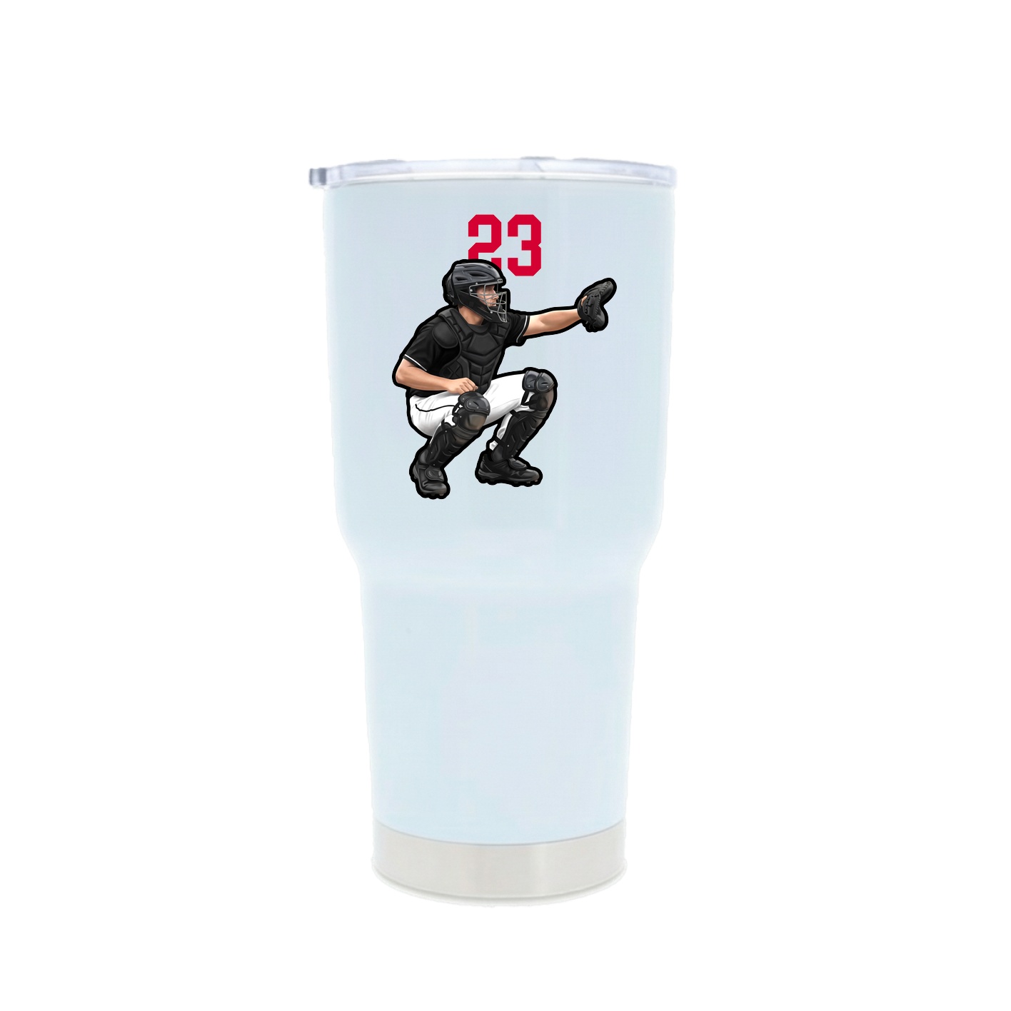 30oz Stainless Steel Tumbler — Number Top in White