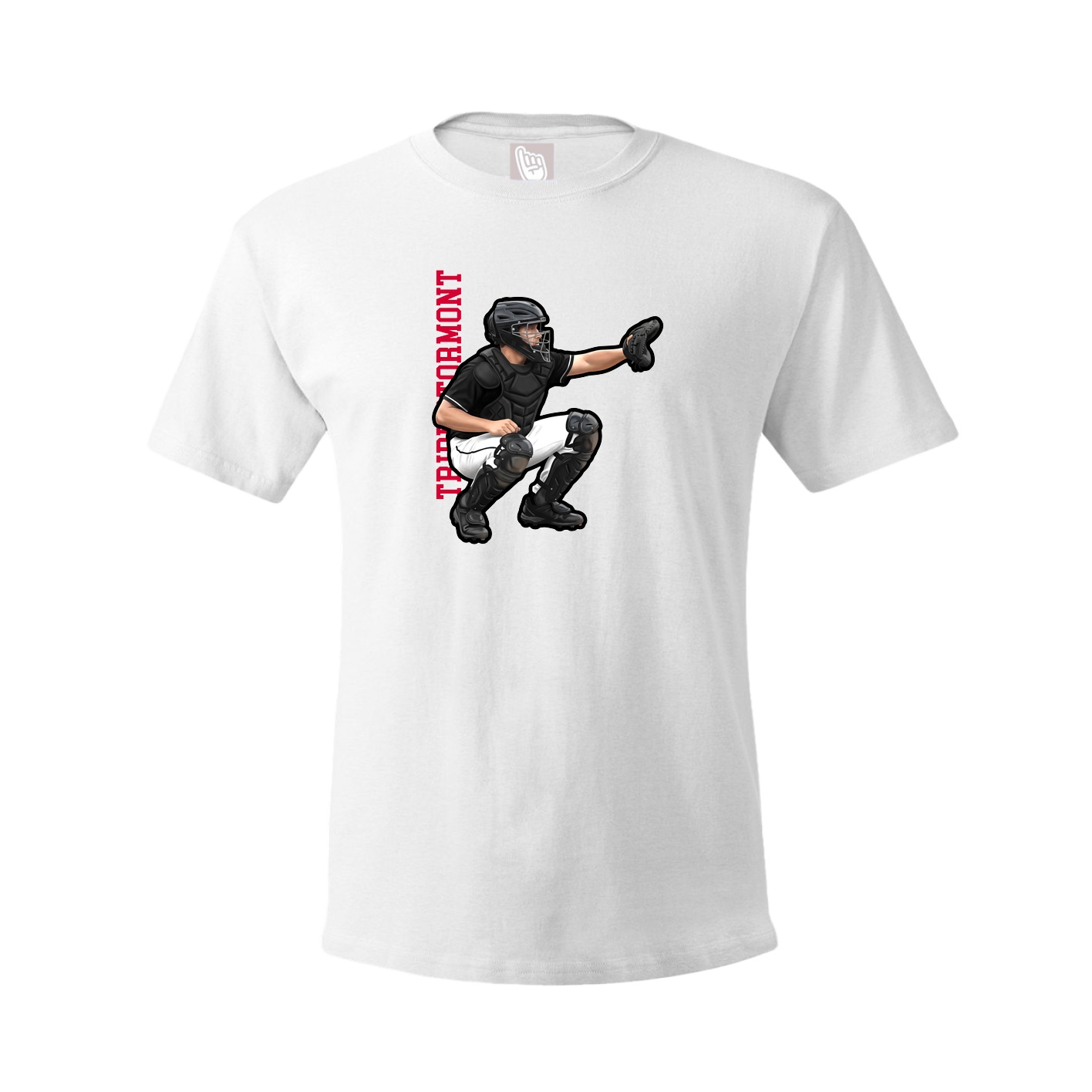 Tee — Name Vertical in White