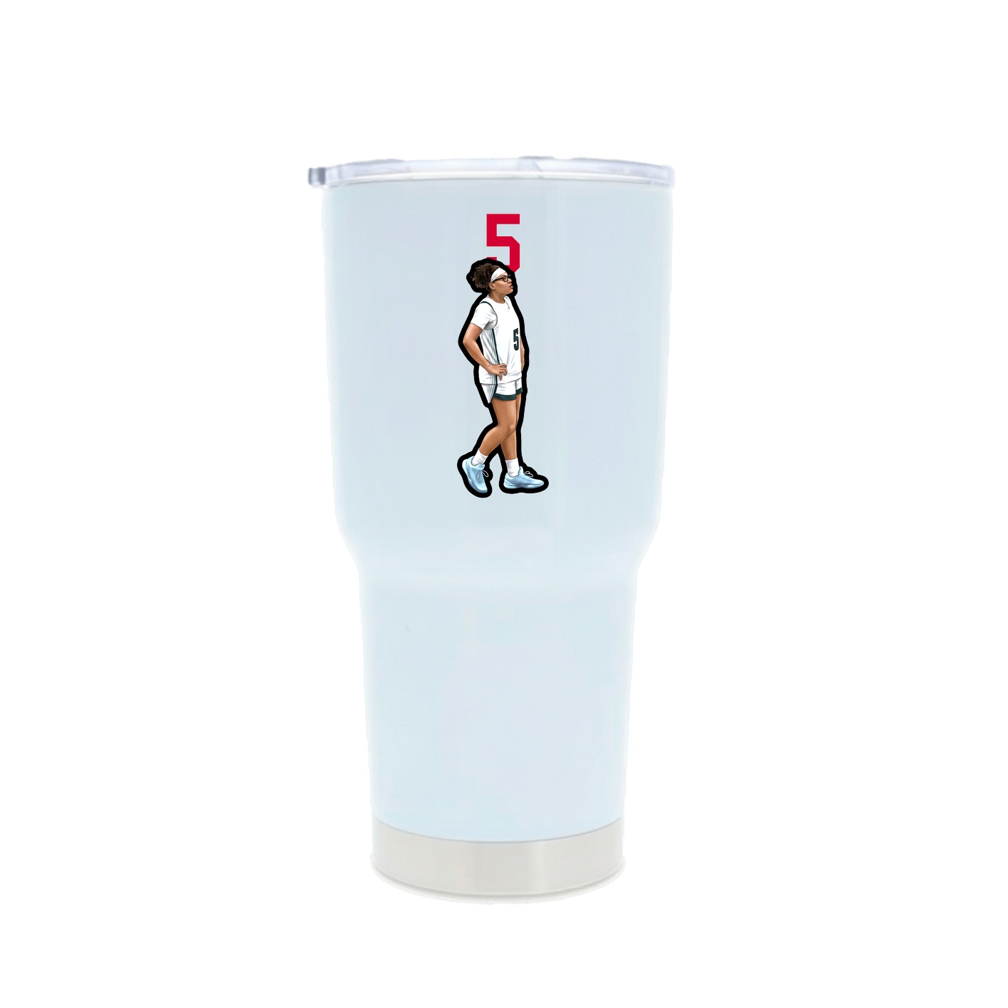 30oz Stainless Steel Tumbler — Number Top in White