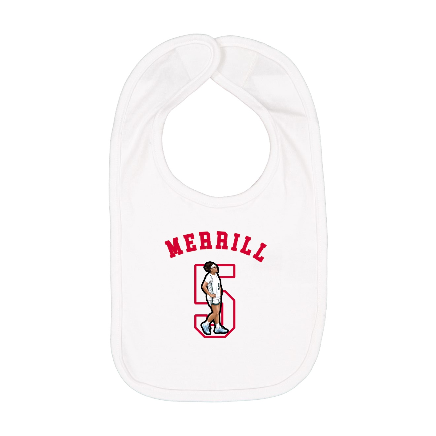 Infant Bib — Shirsey Arch in White