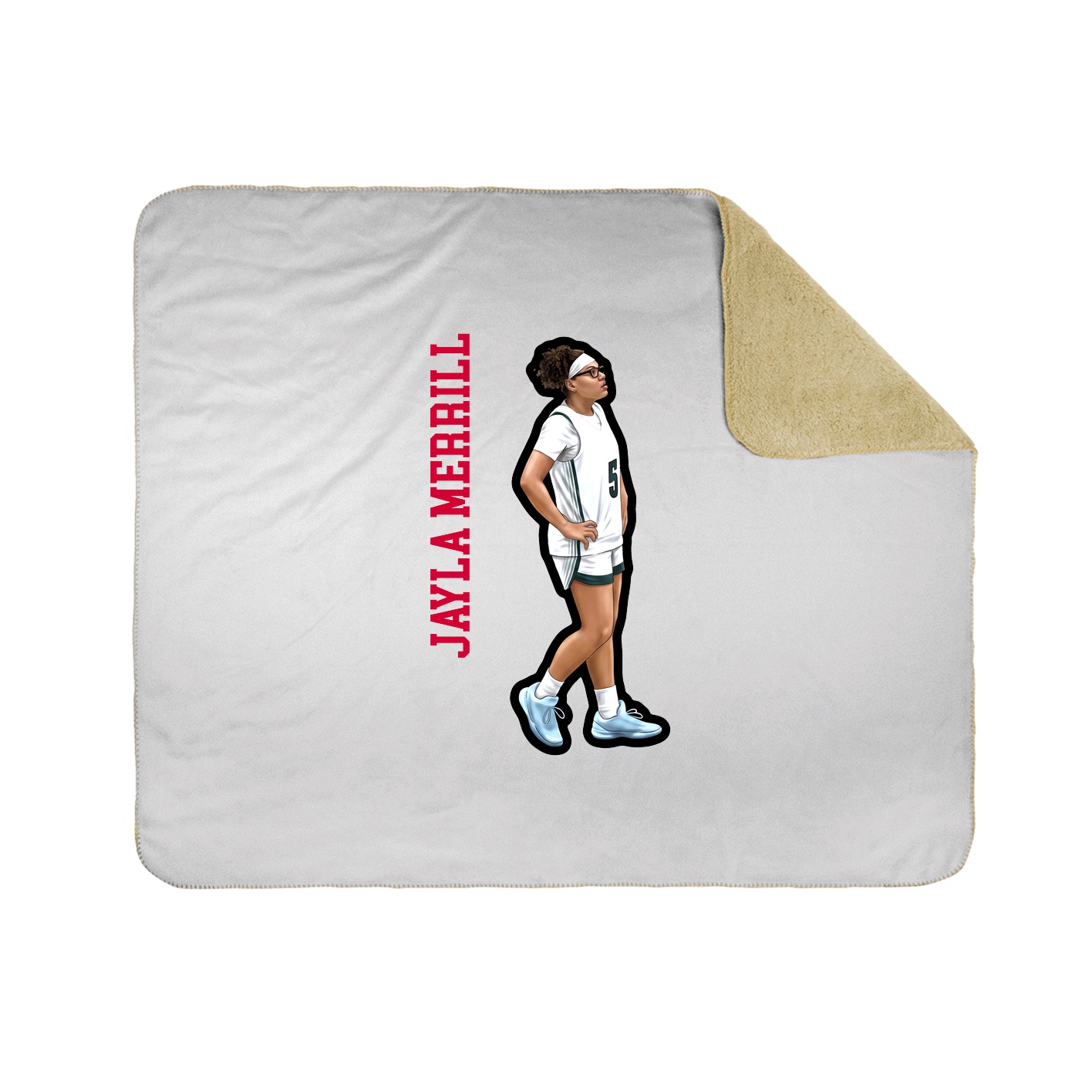 Throw Blanket — Name Vertical in White