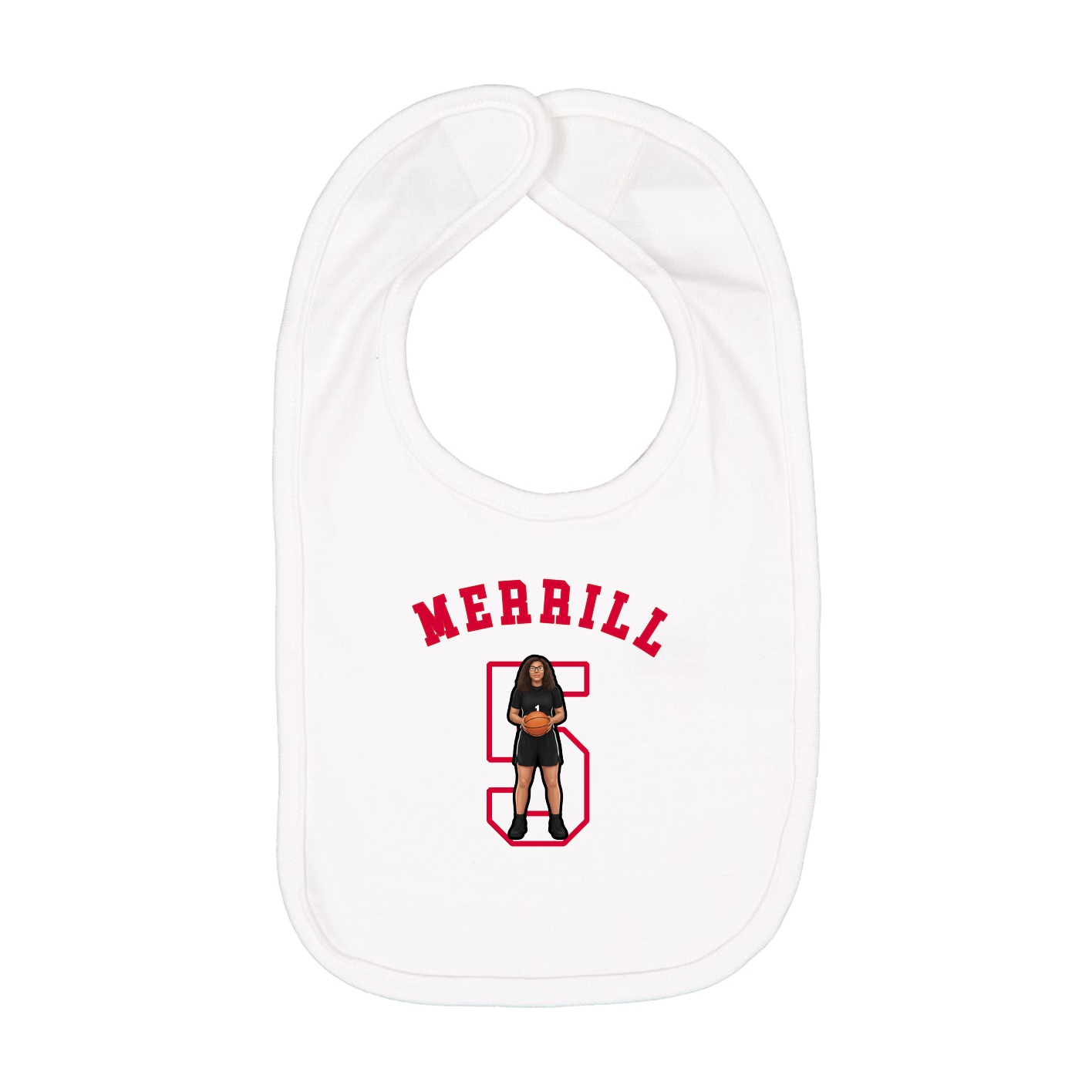 Infant Bib — Shirsey Arch in White