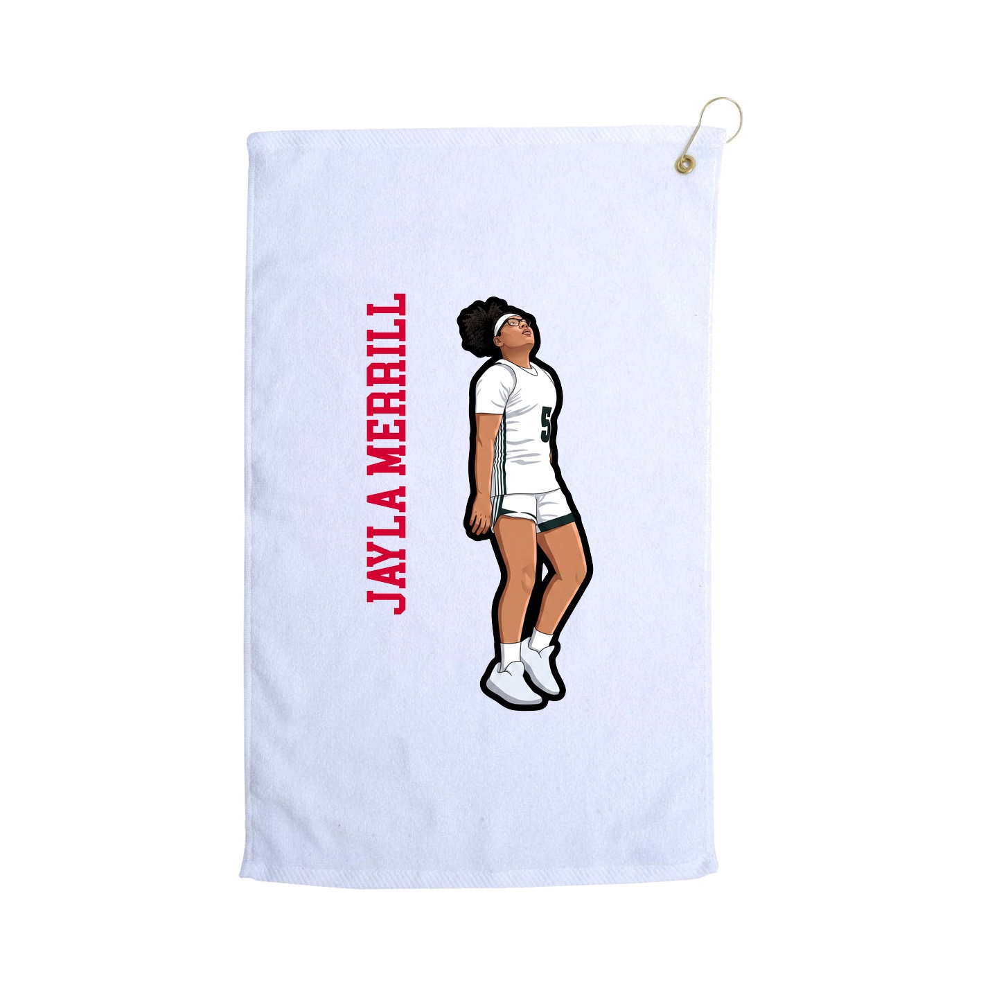 Golf Towel — Name Vertical in White
