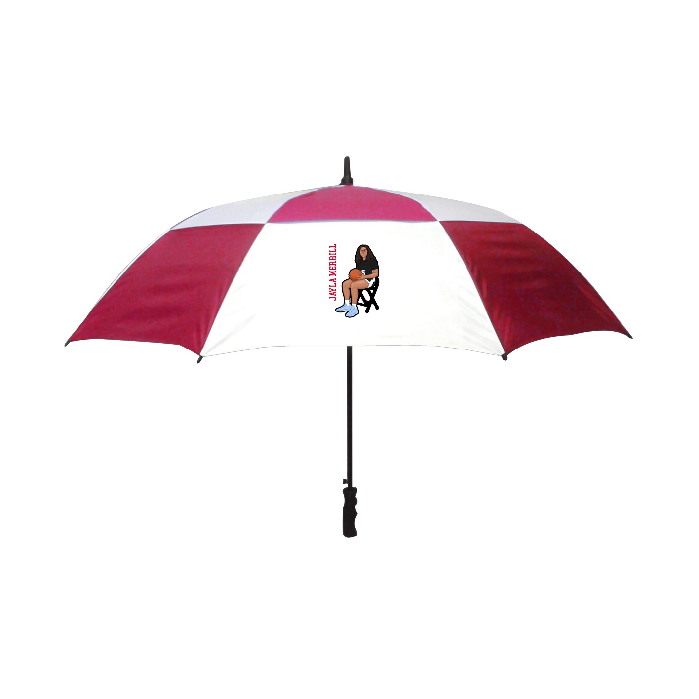 Golf Umbrella — Name Vertical in Red
