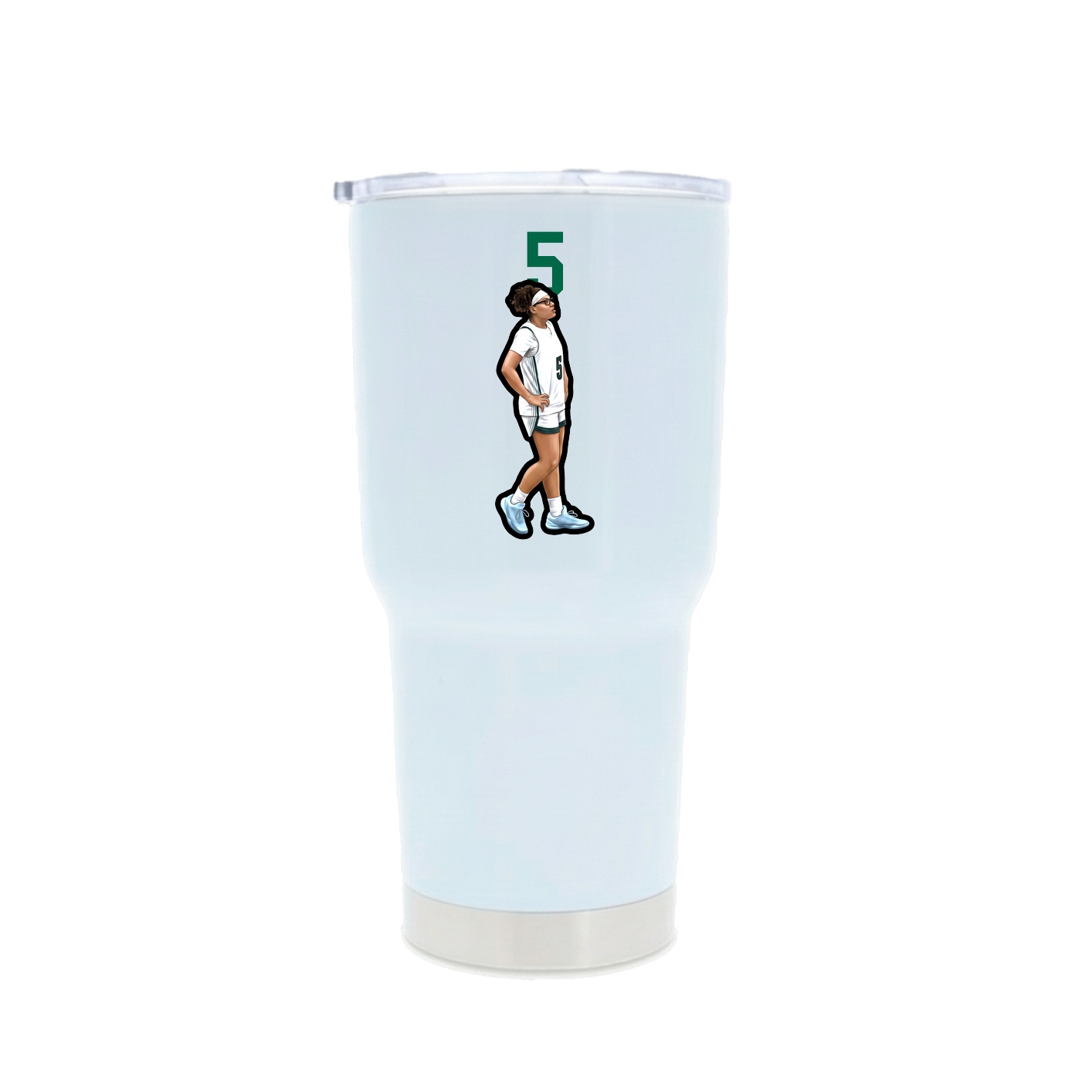 30oz Stainless Steel Tumbler — Number Top in White