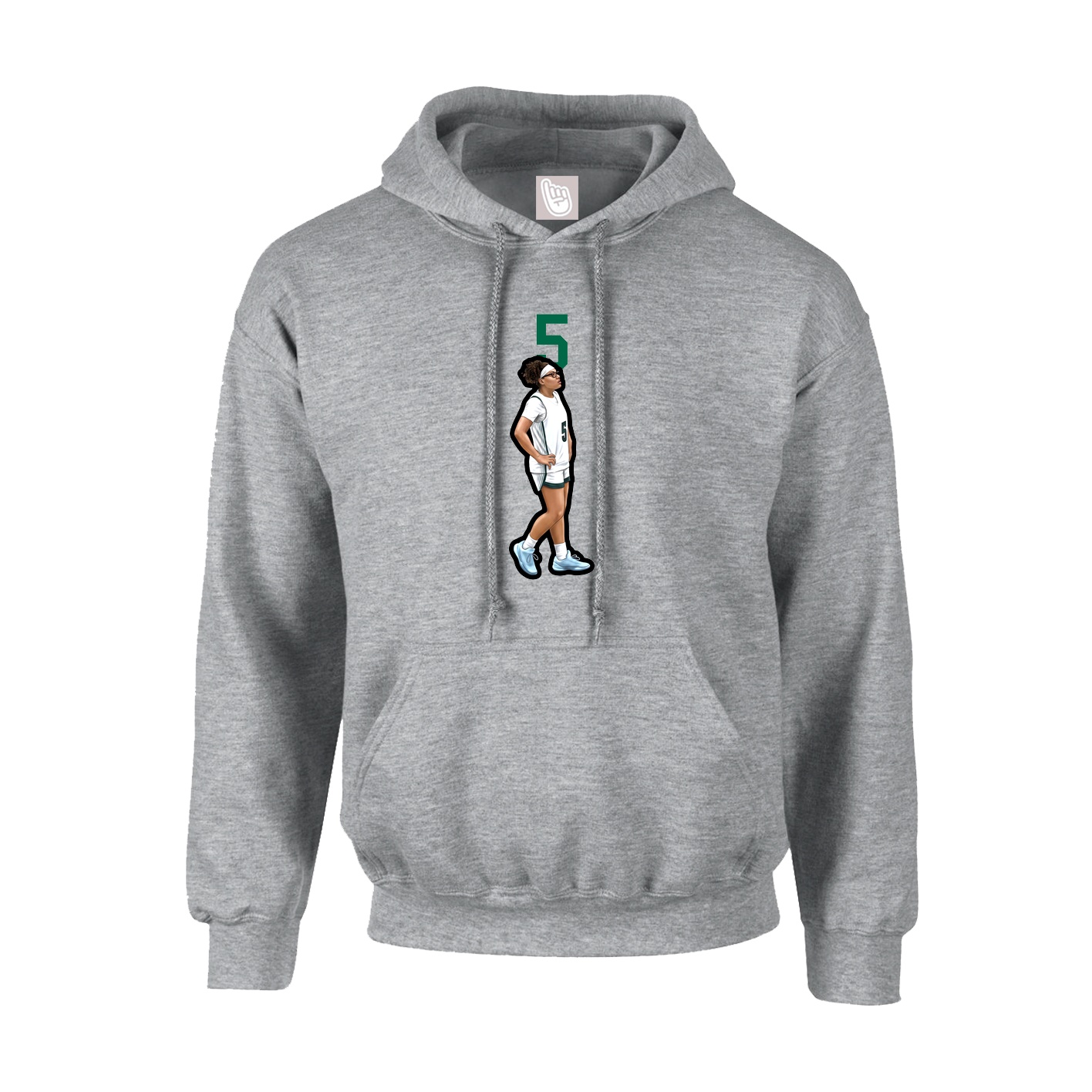 Youth Hoodie — Number Top in Grey