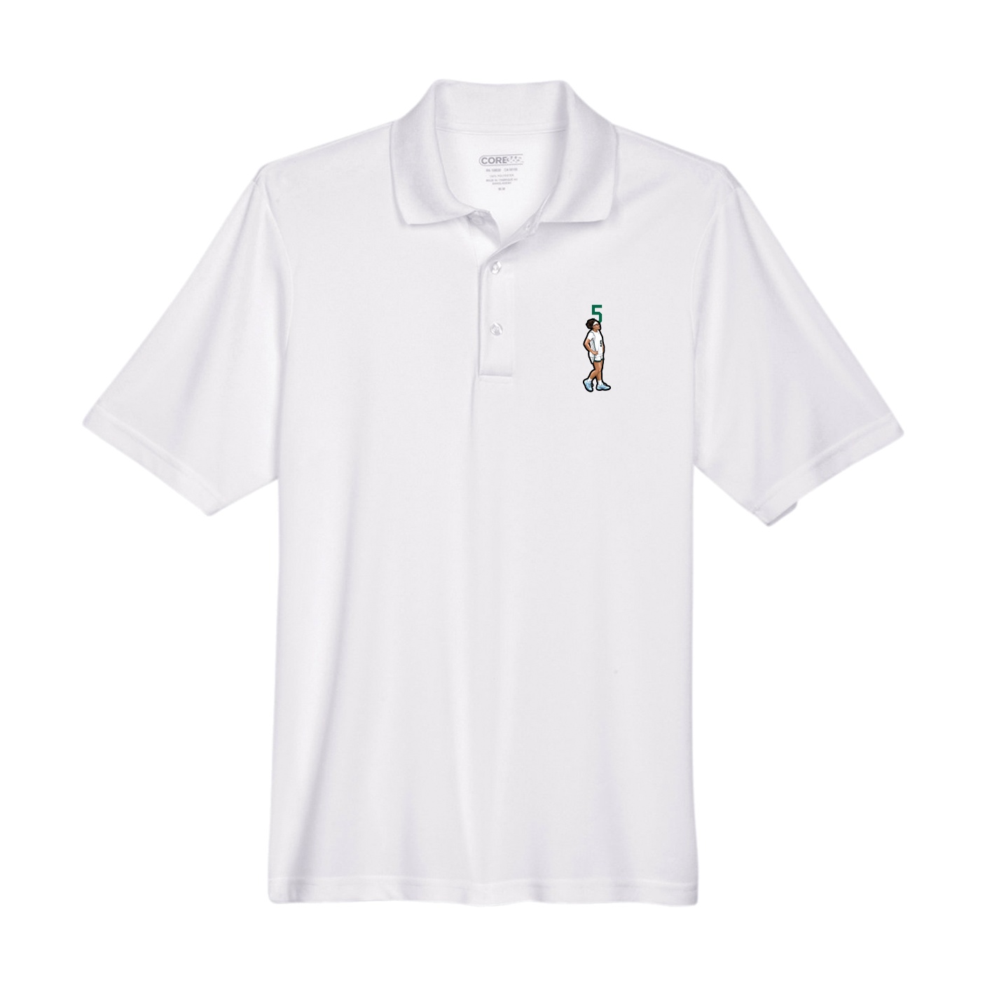 Performance Polo — Number Top in White