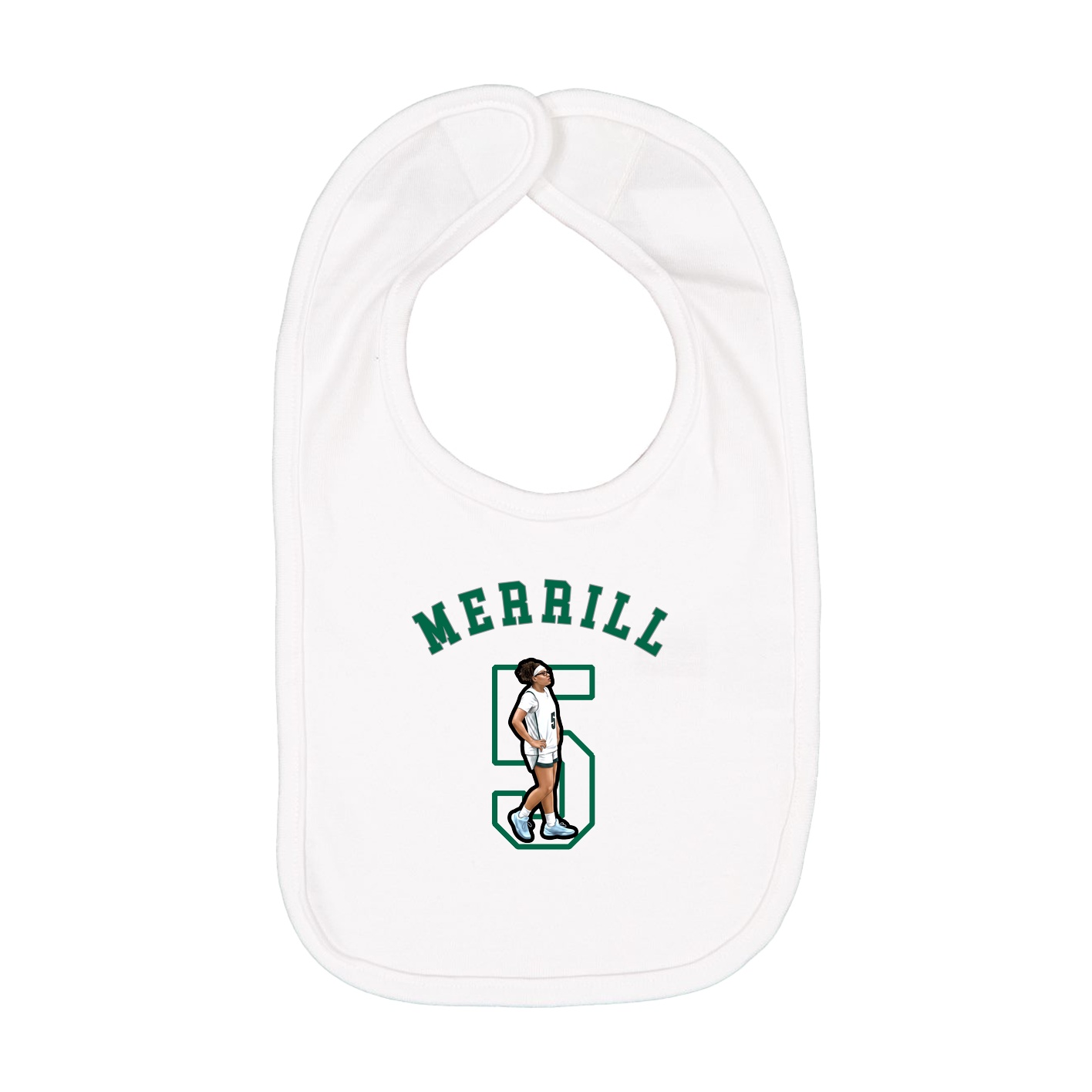 Infant Bib — Shirsey Arch in White
