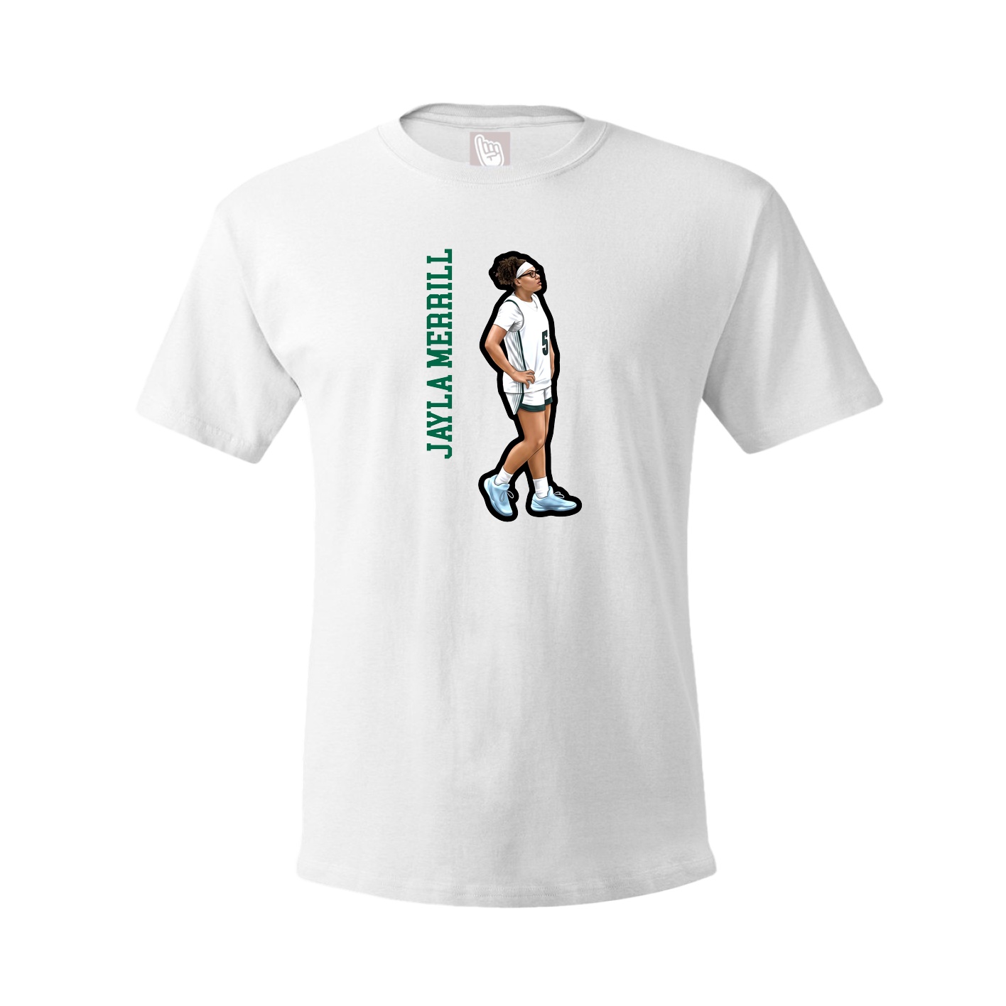 Youth Tee — Name Vertical in White