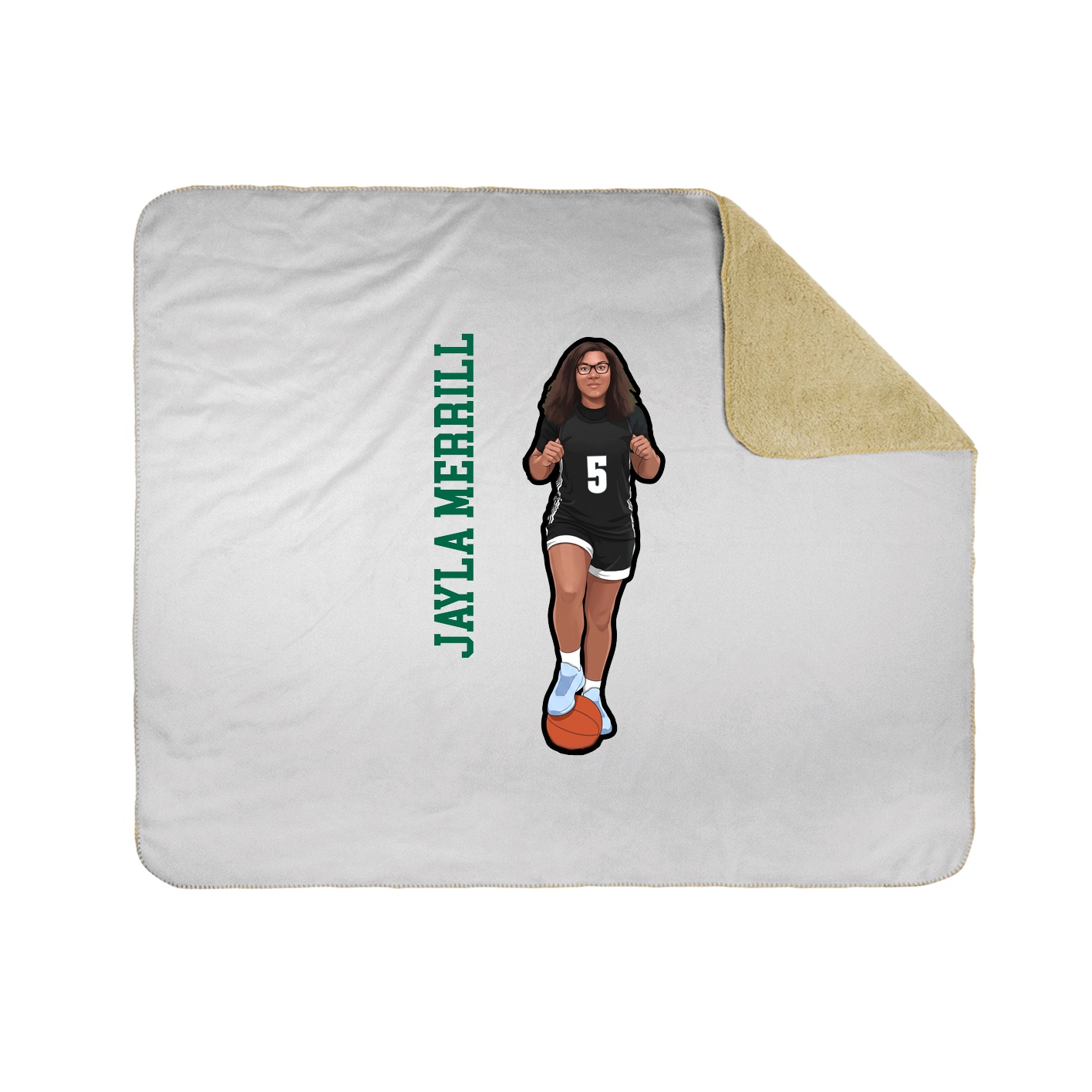 Throw Blanket — Name Vertical in White
