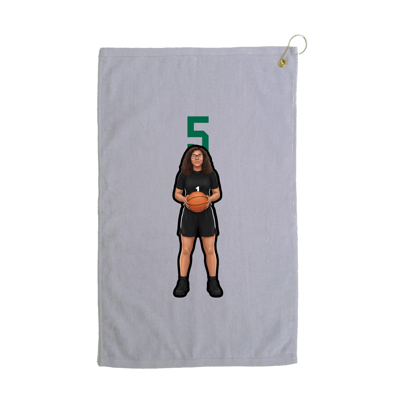 Golf Towel — Number Top in Grey