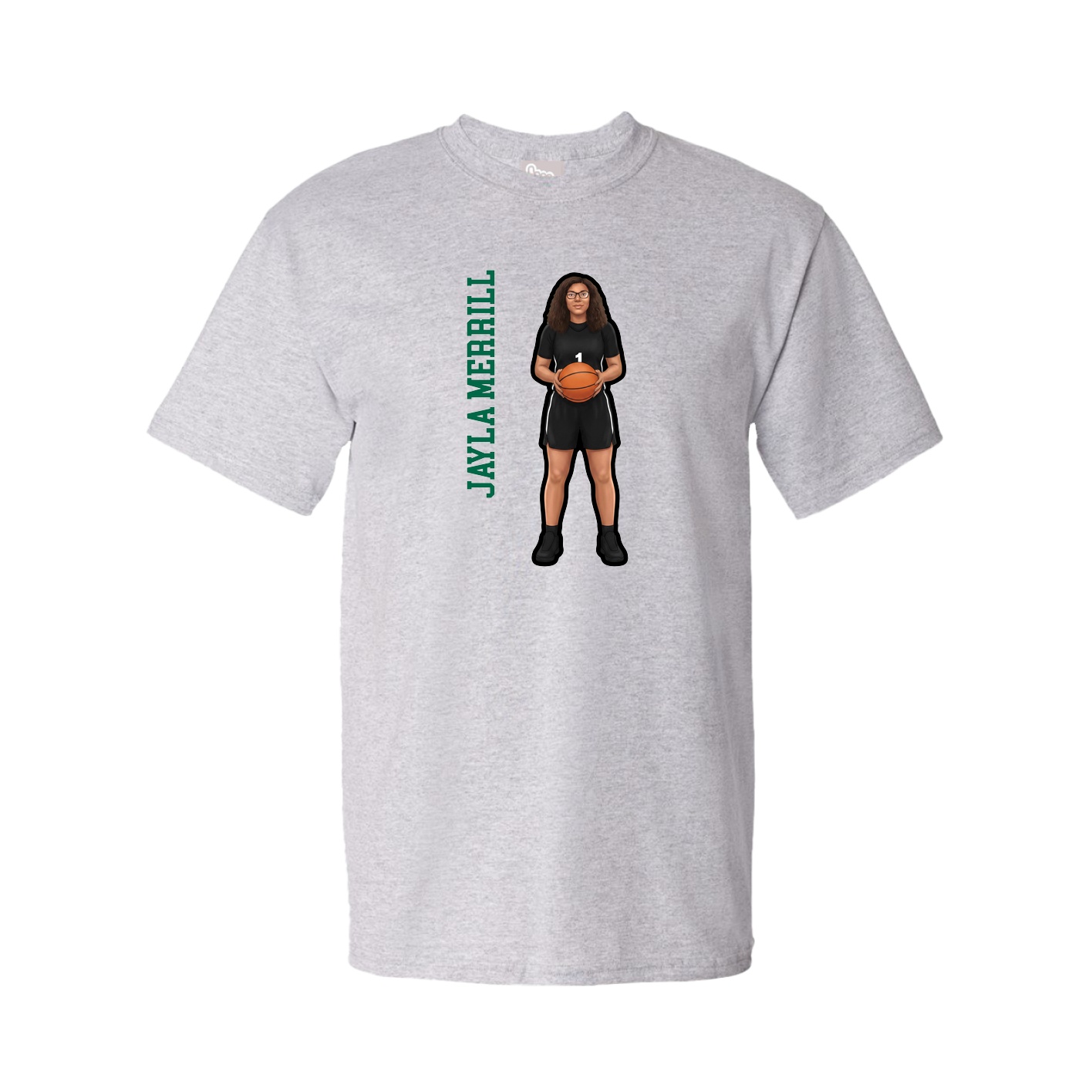 Youth Tee — Name Vertical in Grey