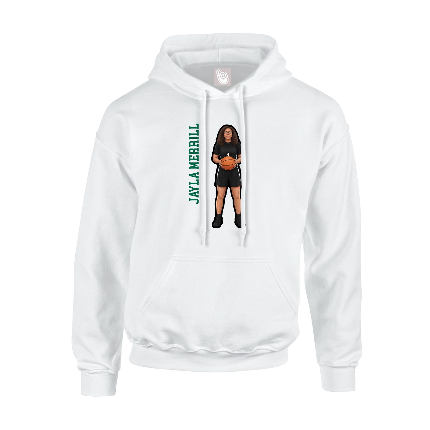 Hoodie — Name Vertical in White