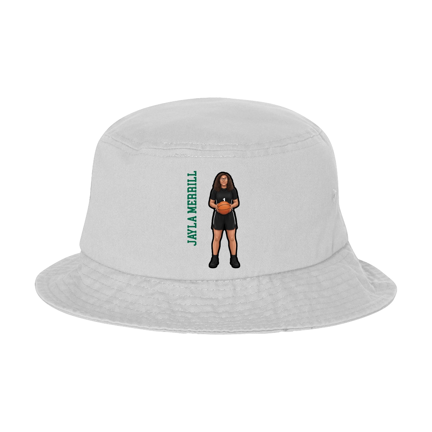 Bucket Cap — Name Vertical in White