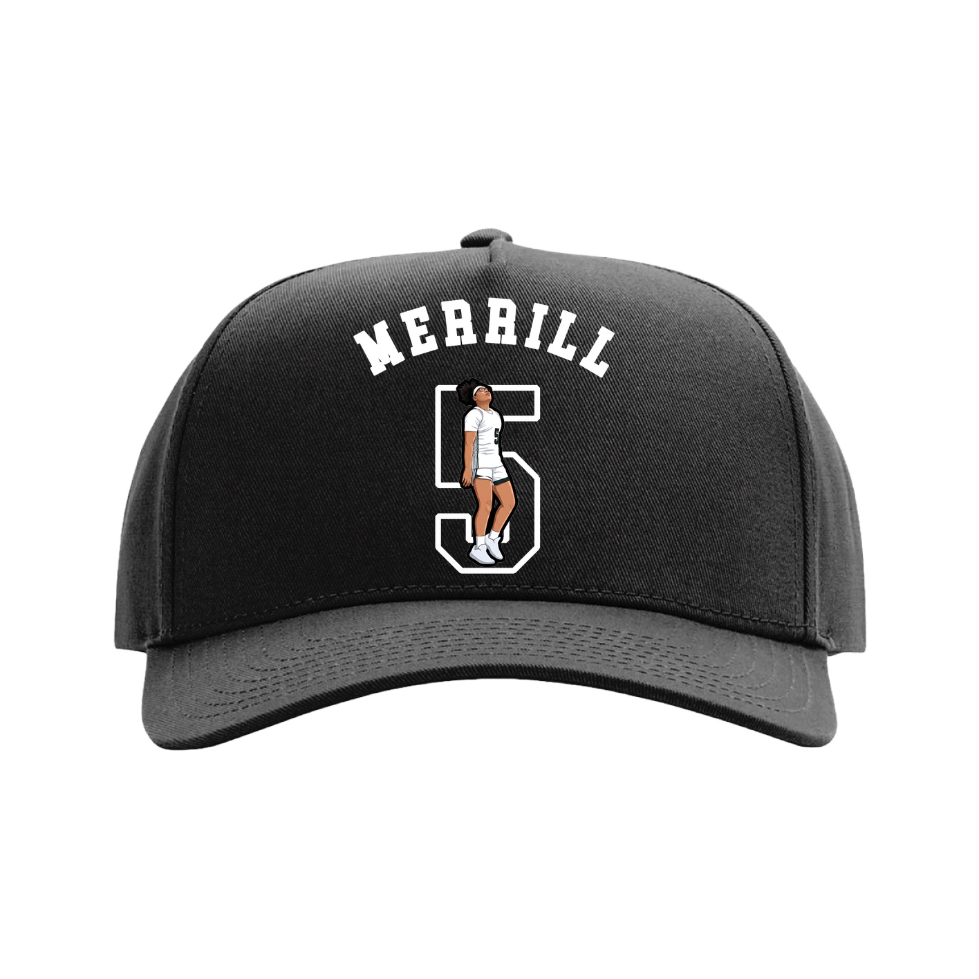 Full Fabric Five-Panel Champ Cap — Shirsey Arch in Black