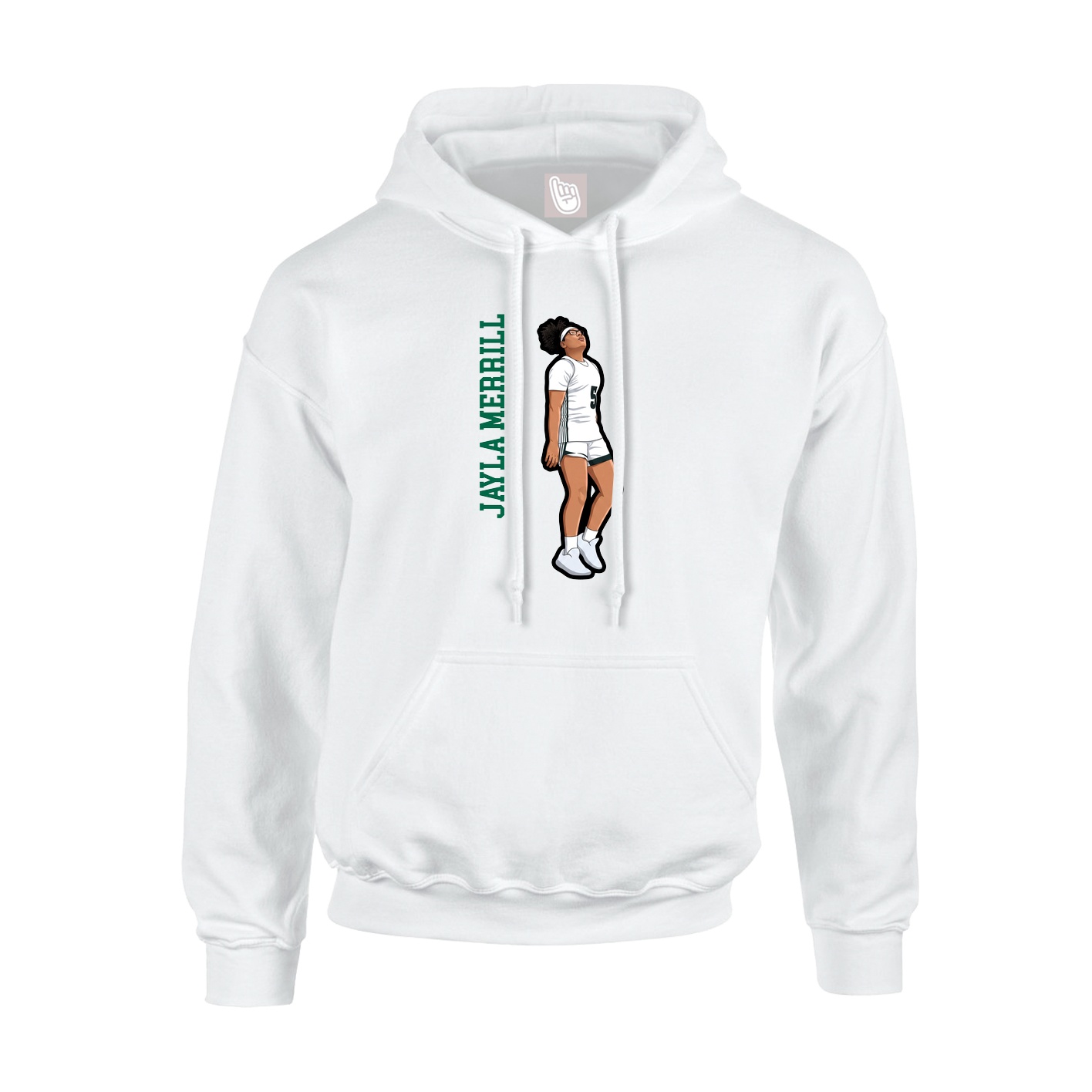 Hoodie — Name Vertical in White