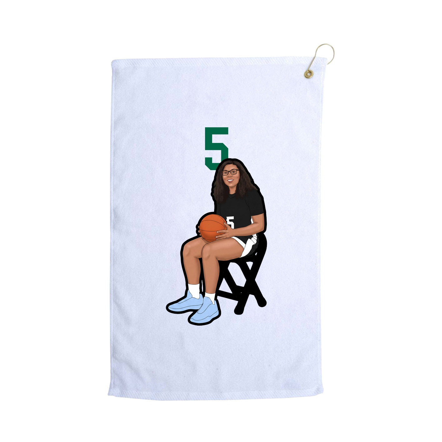 Golf Towel — Number Top in White