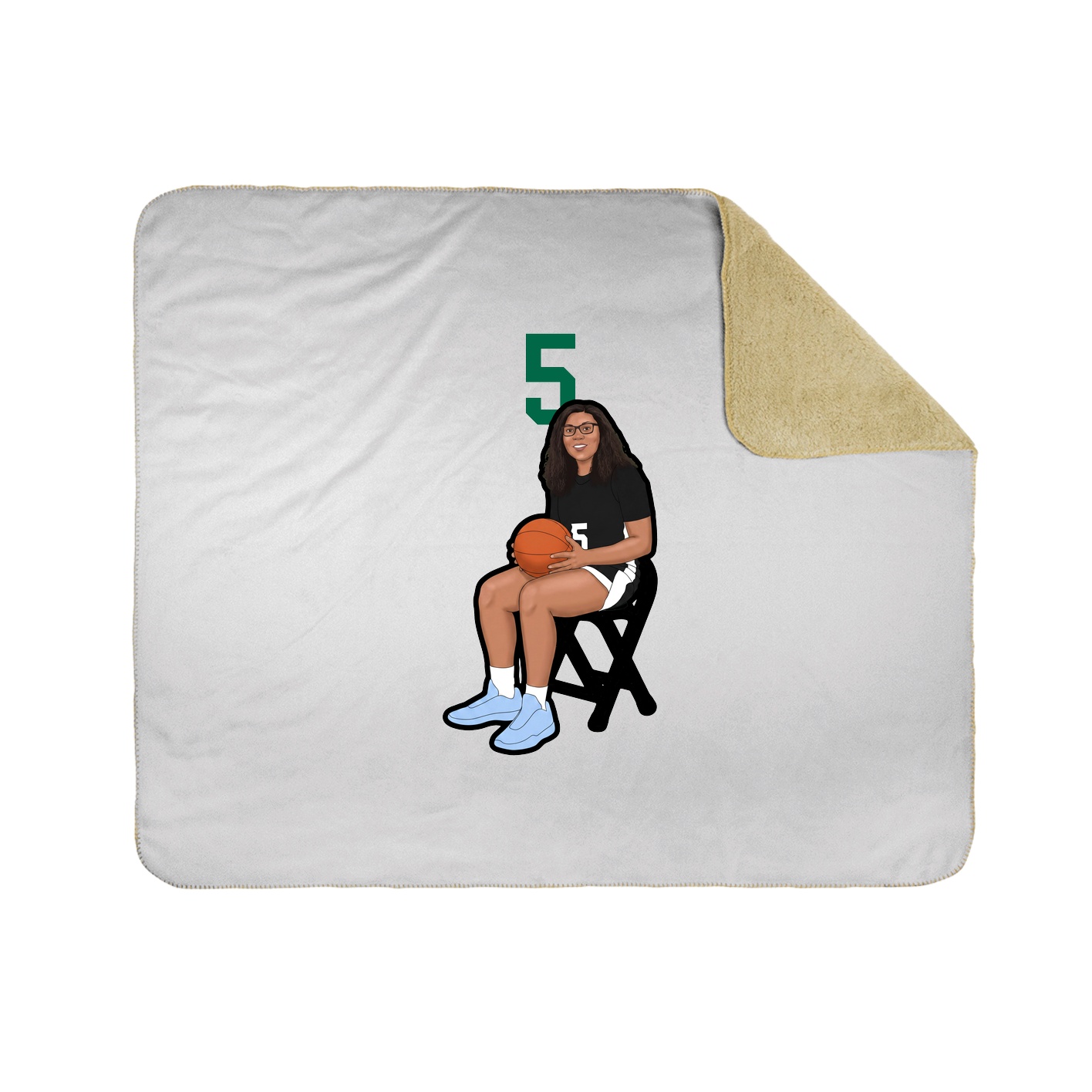 Throw Blanket — Number Top in White