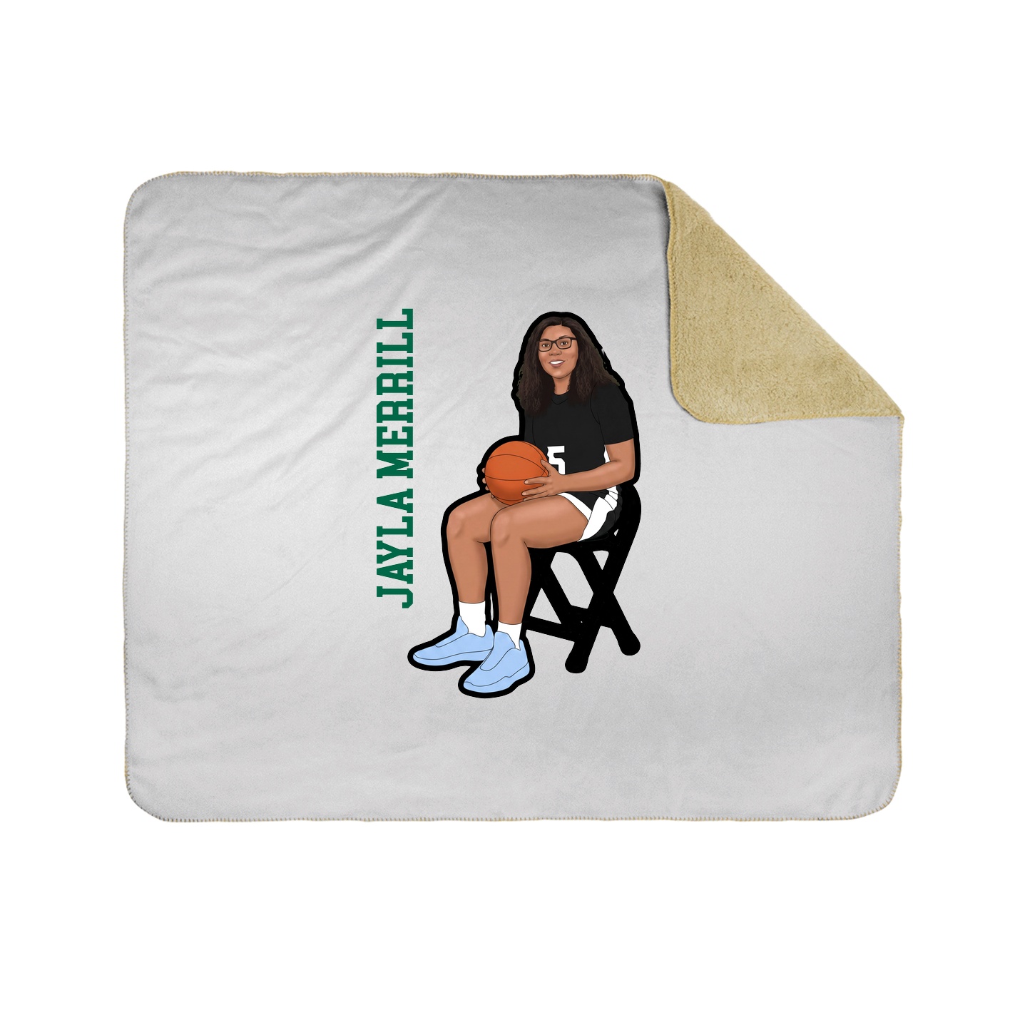 Throw Blanket — Name Vertical in White