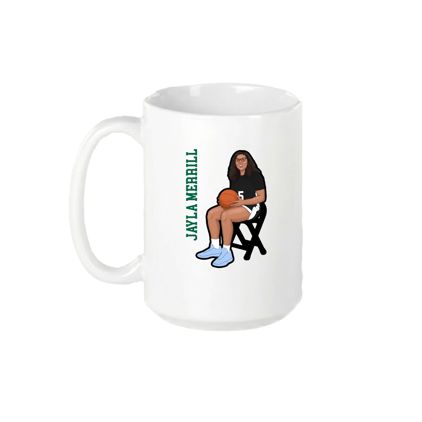 15oz Coffee Mug — Name Vertical in White