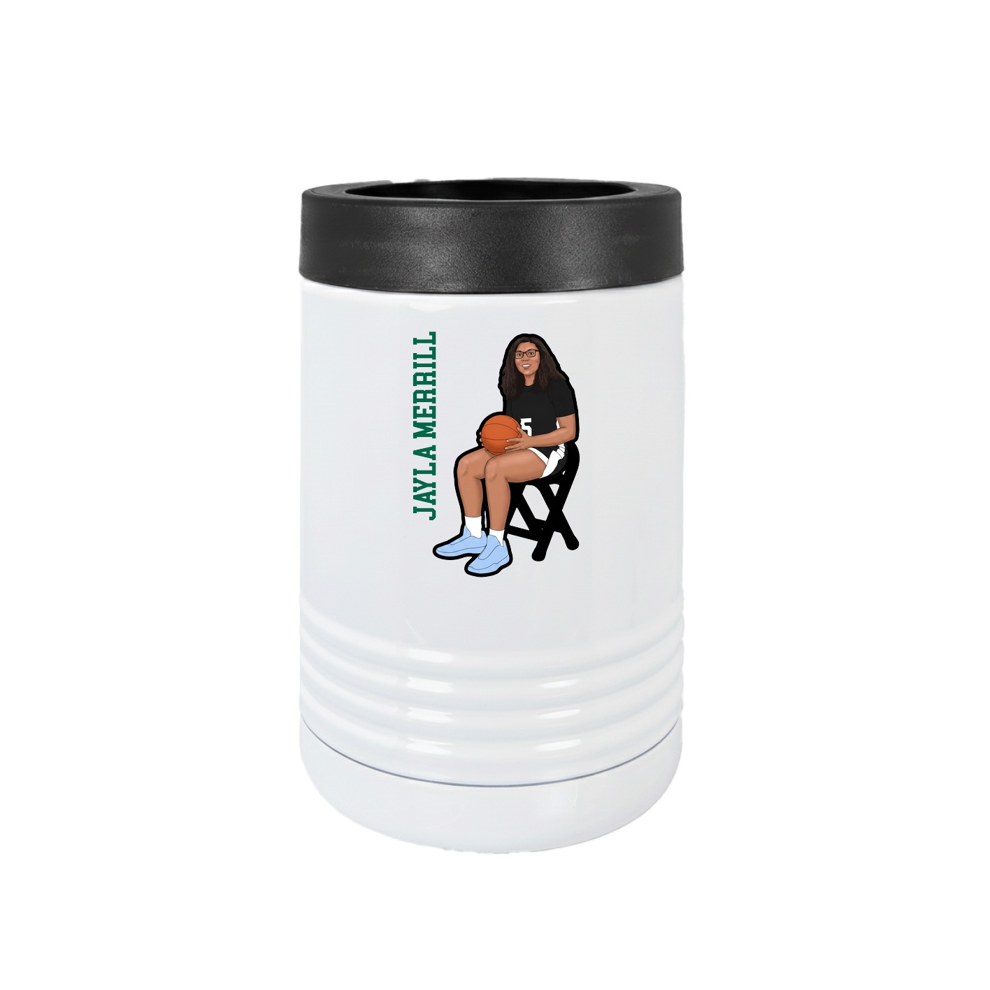 Beverage Holder — Name Vertical in White