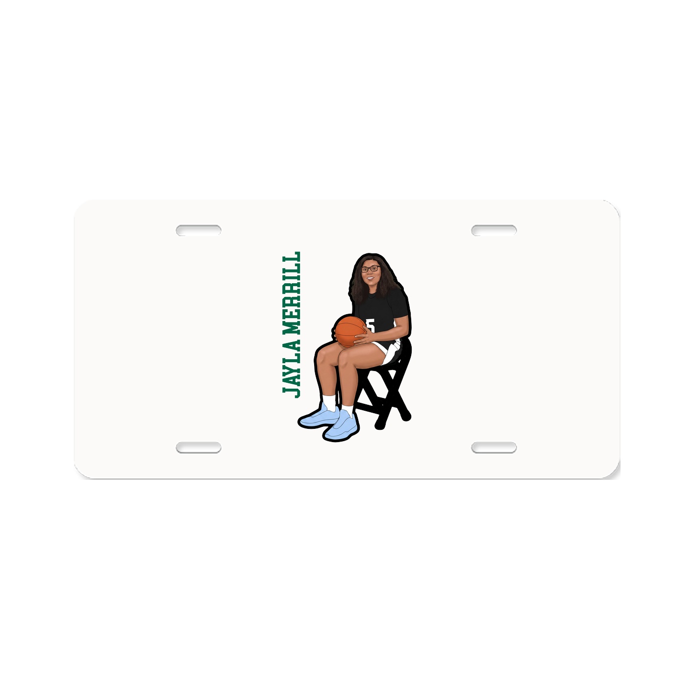 License Plate — Name Vertical in Classic