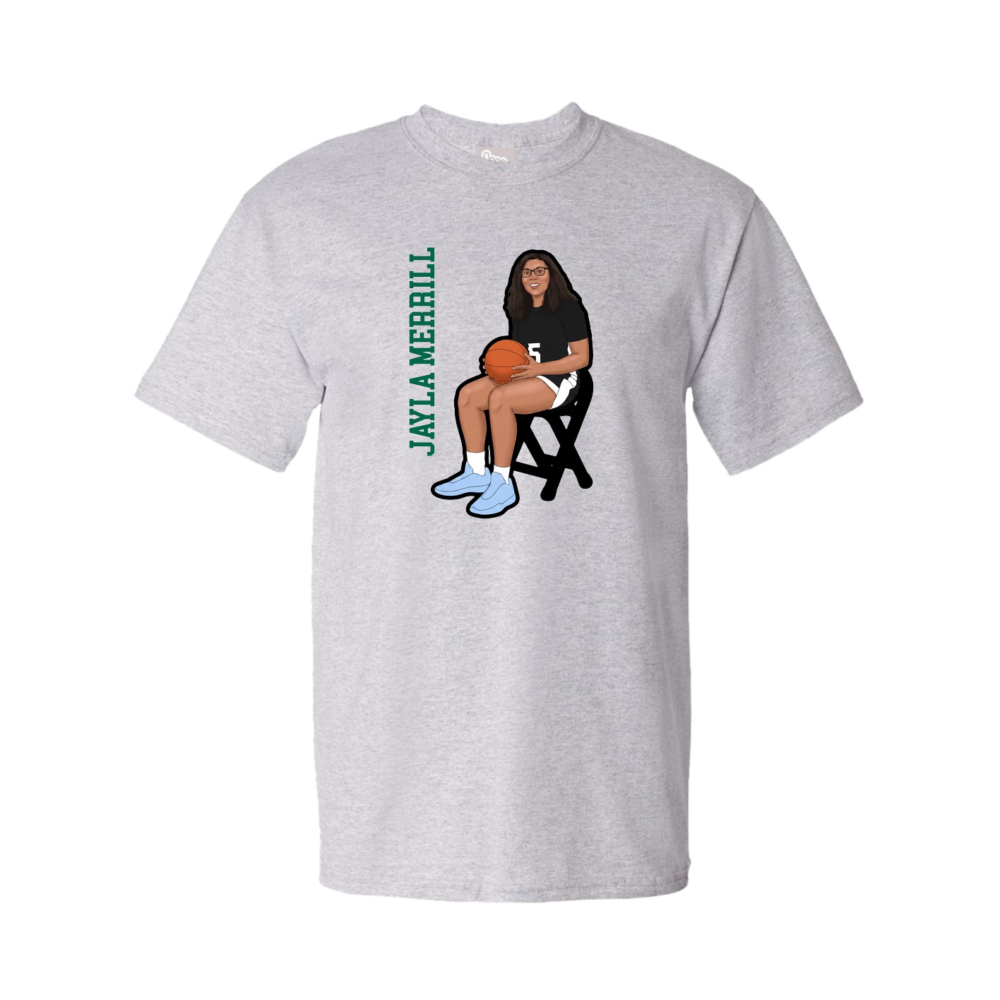 Youth Tee — Name Vertical in Grey