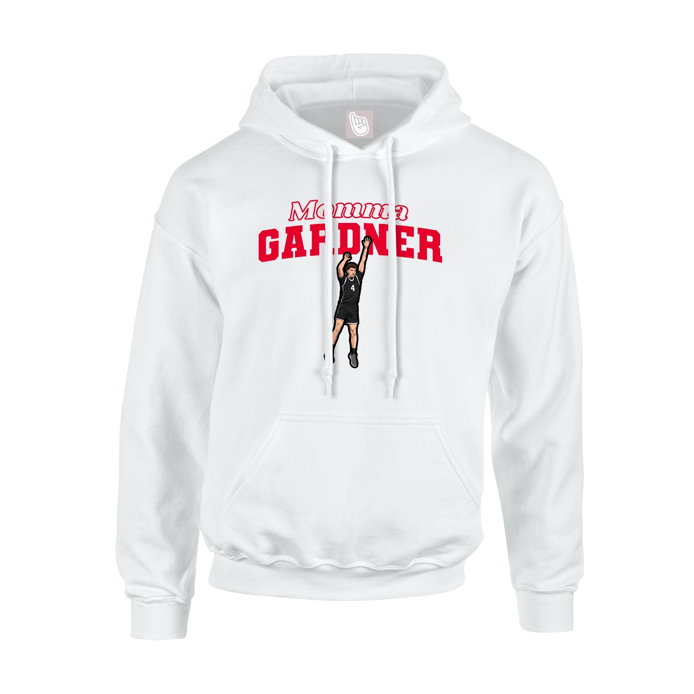 Youth Hoodie — Mothers Day Block in White